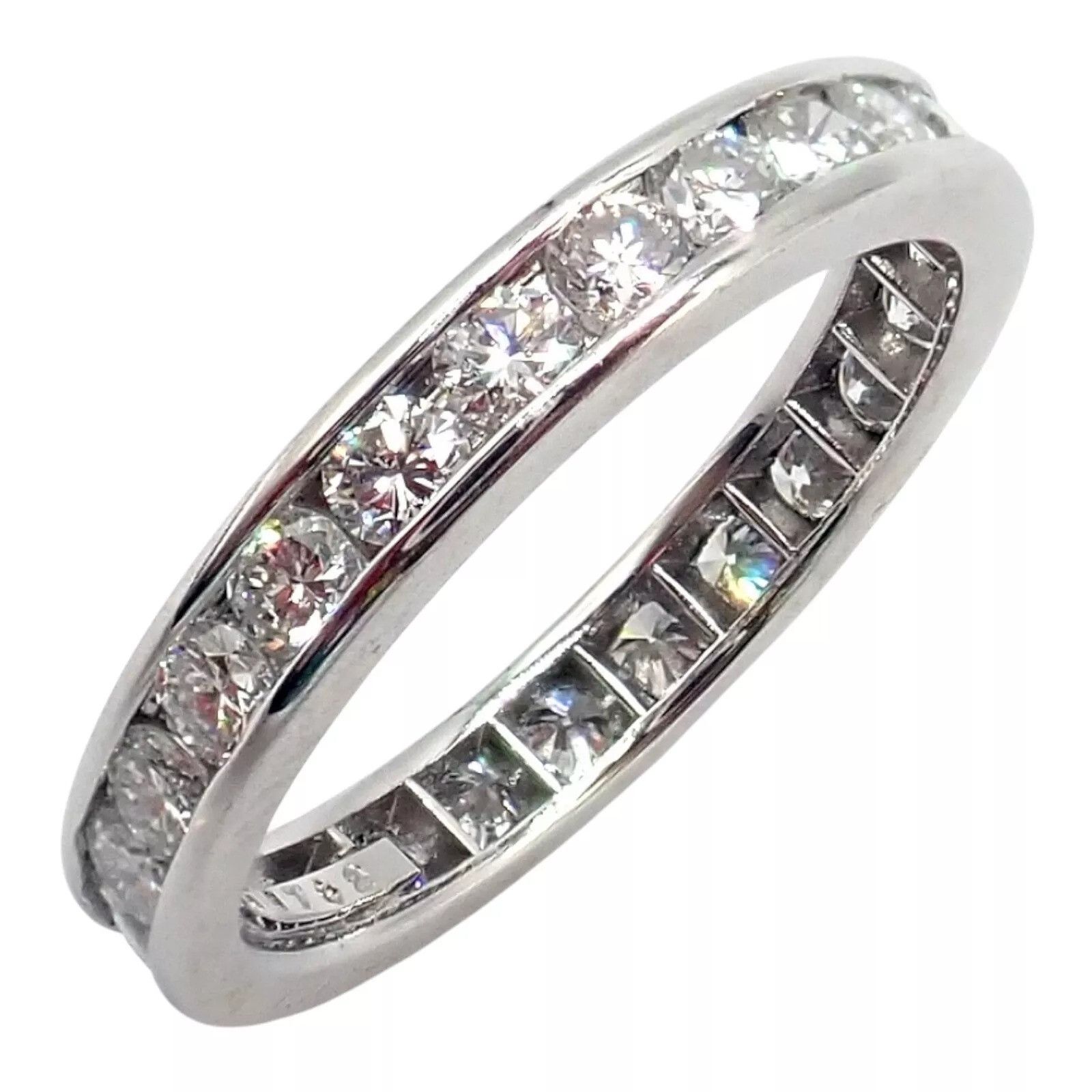 Tiffany & Co. Tiffany & Co Platinum 0.80ct Diamond Eternity 3mm Band Ring Size ONE SIZE - 9 Thumbnail