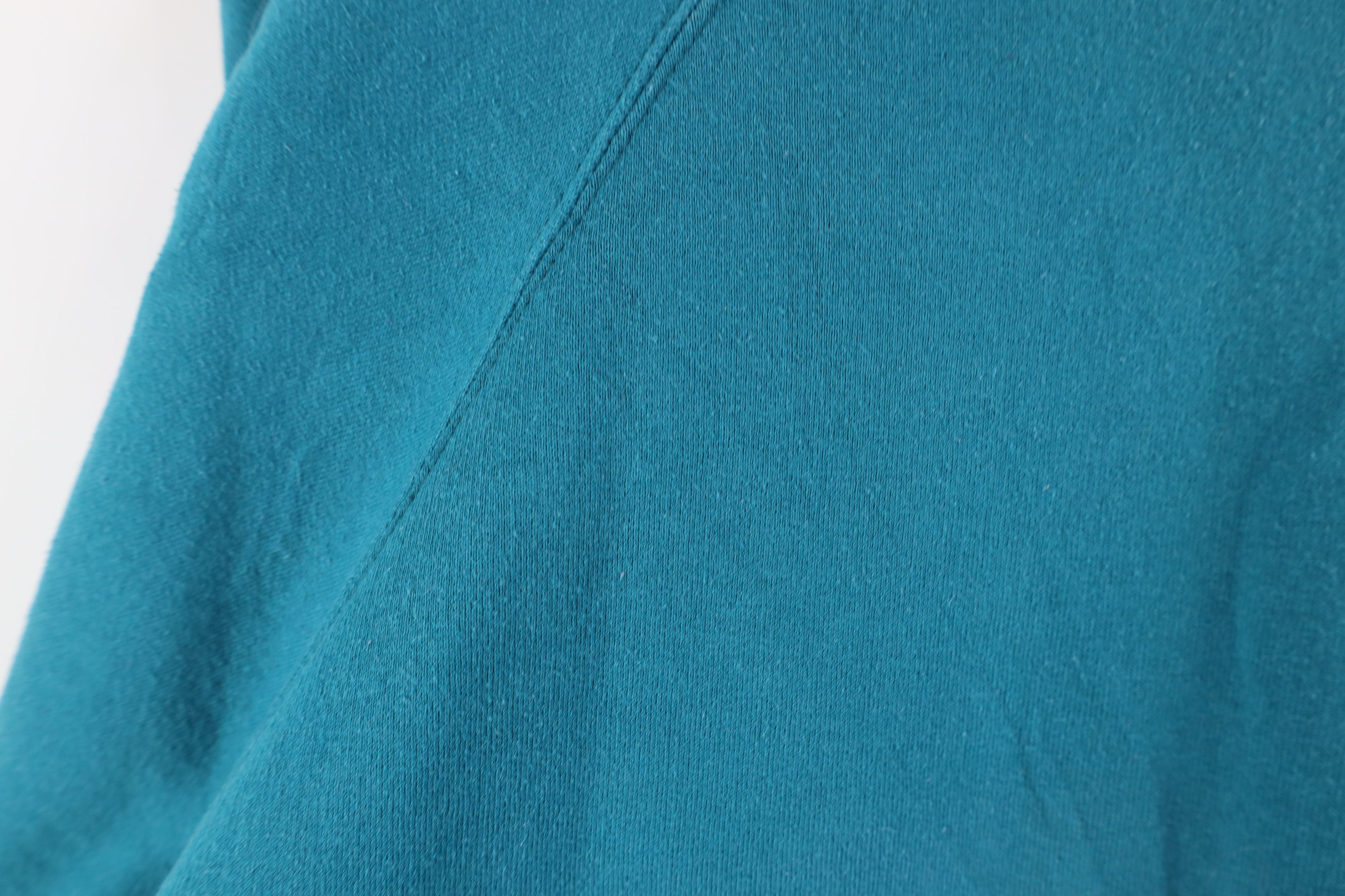 Vintage Vintage 90s Streetwear Blank Crewneck Sweatshirt Teal Size US XL / EU 56 / 4 - 8 Thumbnail