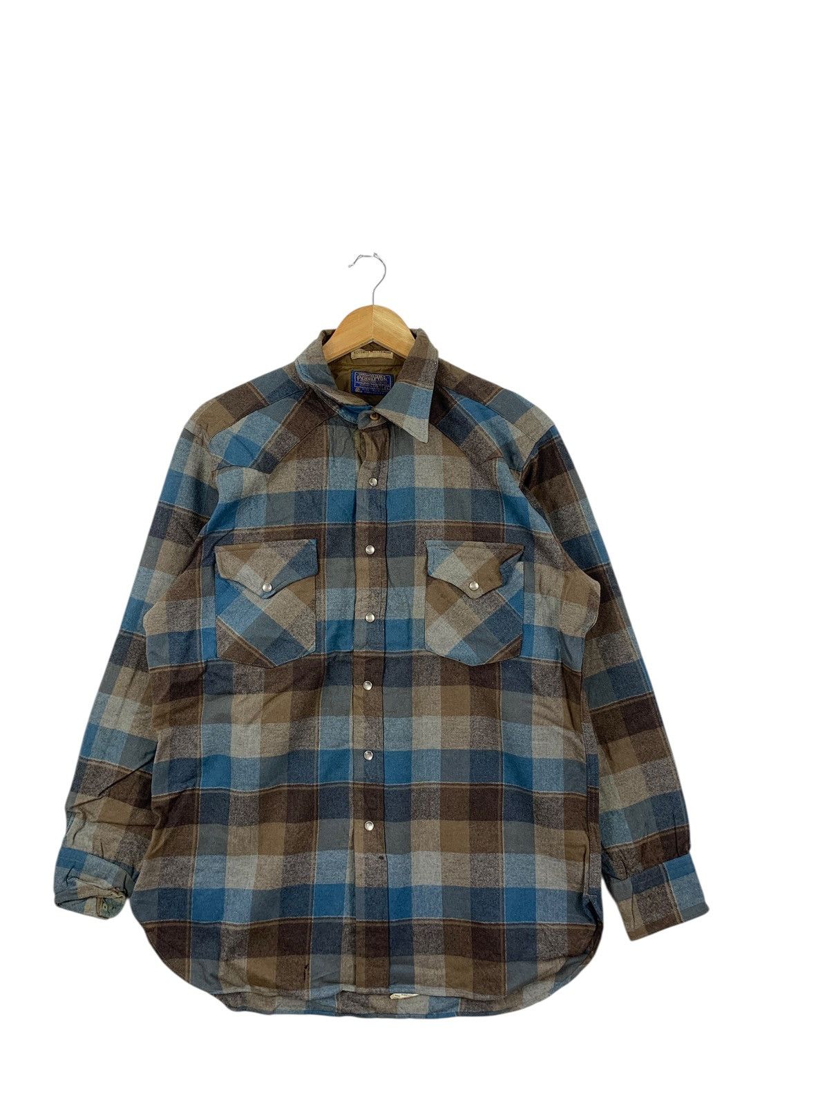 Pendleton Vintage PENDLETON USA Pure Virgin Wool Casual Tee Shirt Size US L / EU 52-54 / 3 - 3 Thumbnail