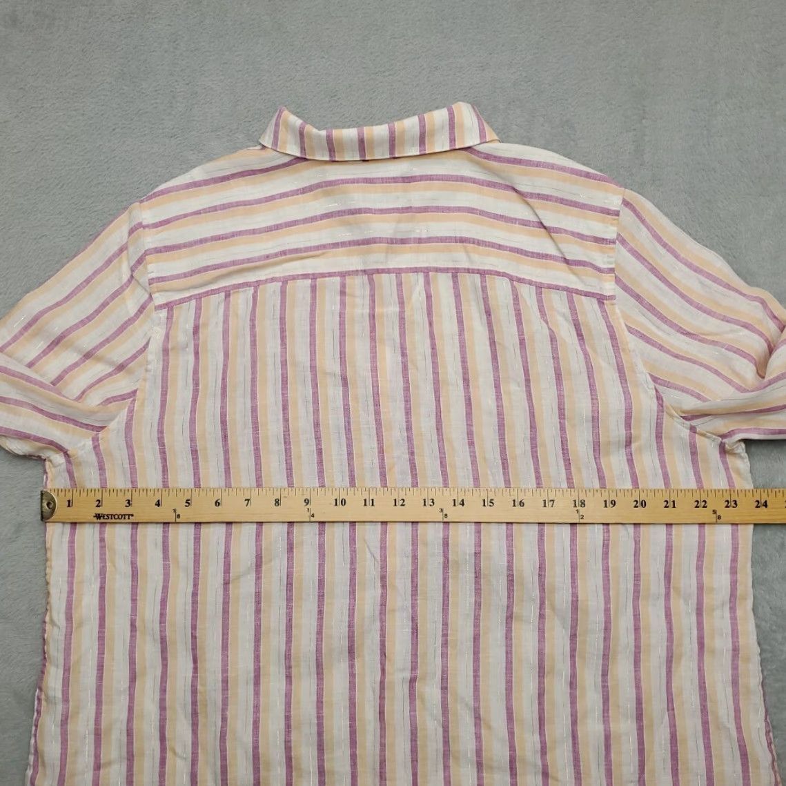Vintage Chicos Shirt Womens XL Purple Striped 100% Linen Button-Up Long Sleeve Casual Comfort Basic Shirt Womens XL Purple Striped Linen Button-Up Shirt Size XL / US 12-14 / IT 48-50 - 5 Thumbnail