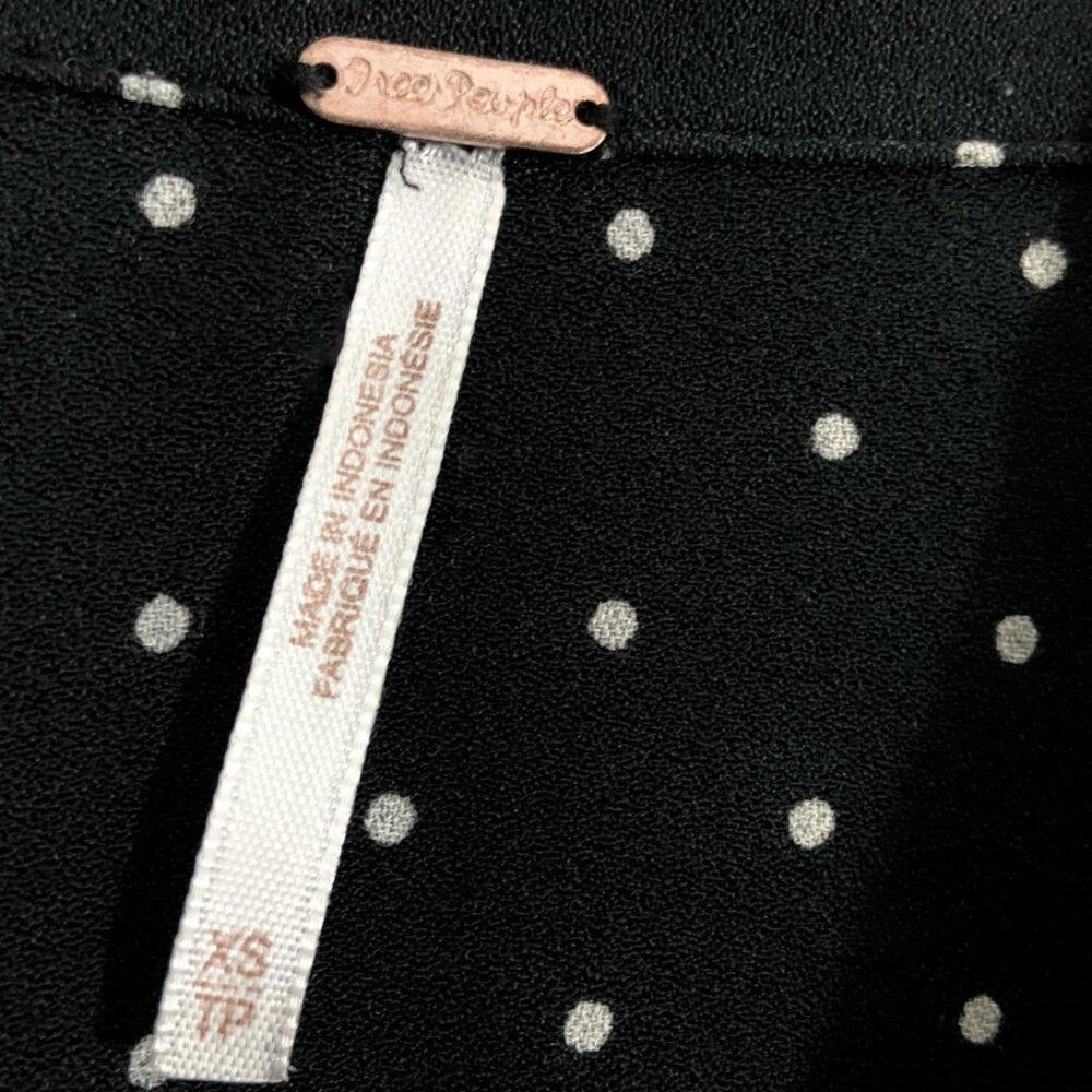 Free People Chic Black Polka Dot Long Sleeve Dress Size XS / US 0-2 / IT 36-38 - 4 Thumbnail