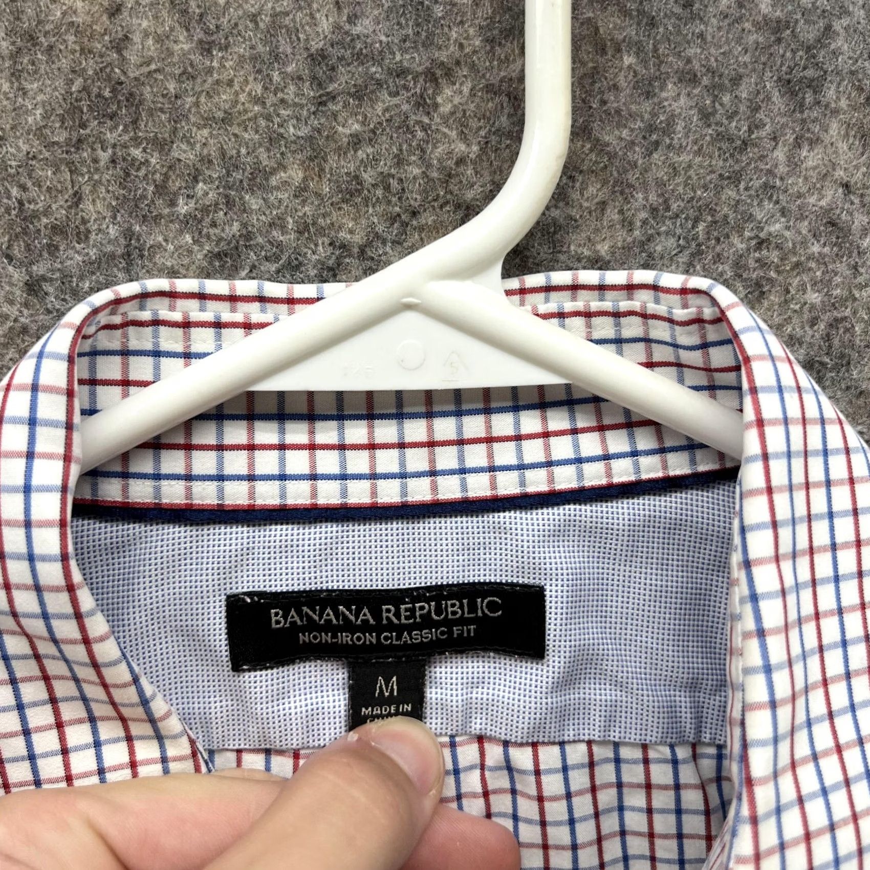 Banana Republic Banana Republic Shirt Men Medium White Red Casual Button Down Check Non Iron Regular Sleeve Long Sleeve/Collar-Down Button-Up Size US M / EU 48-50 / 2 - 5 Thumbnail