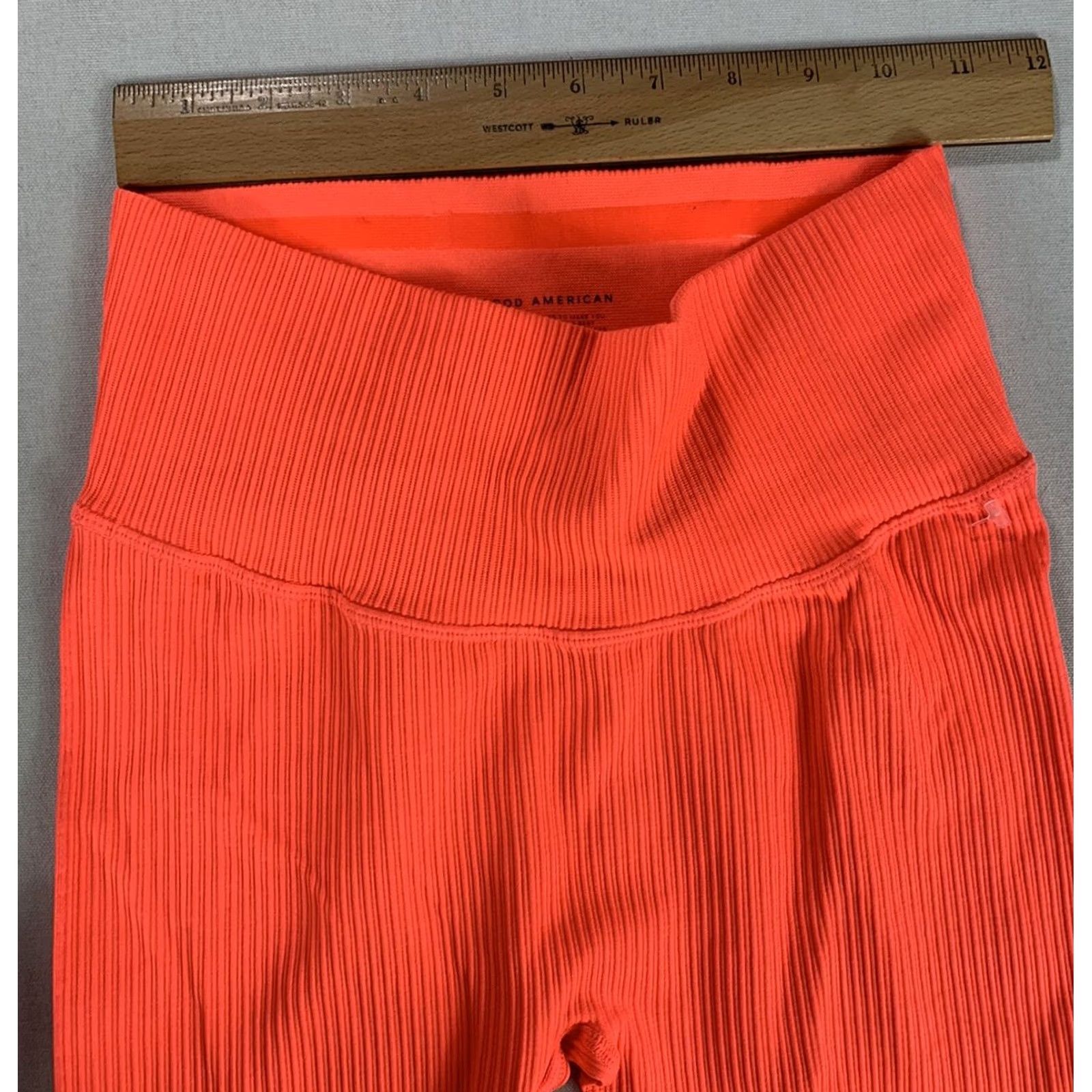 Good American GOOD AMERICAN Leggings WOMENS Size 1 or 2 NEON ORANGE BRIGHT RUNNING YOGA 24x23 Size 26" / US 2 / IT 38 - 4 Thumbnail