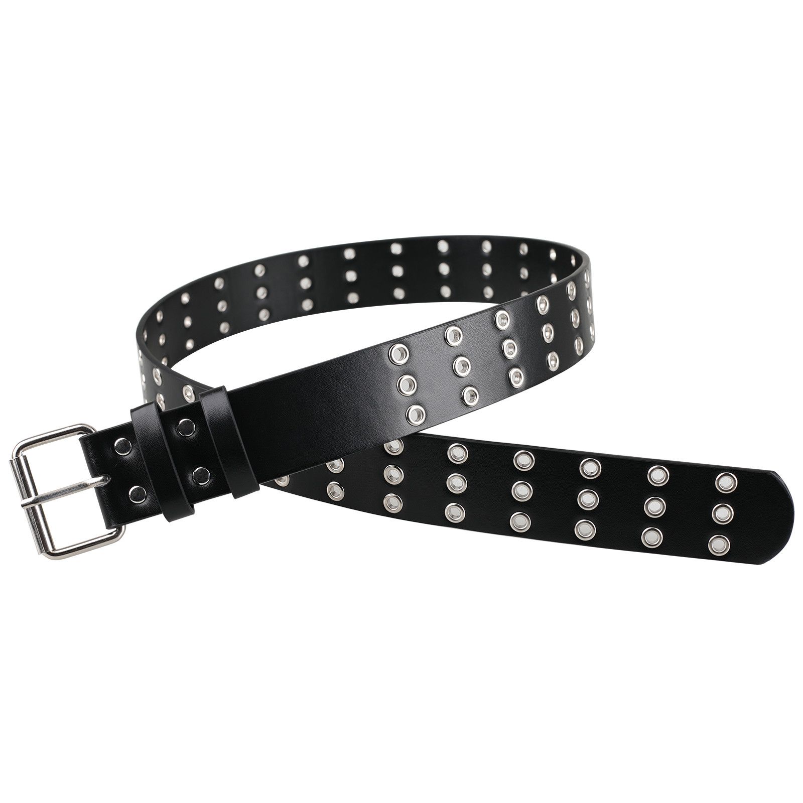 Designer Dark Vintage Belt Riveted Belts Menswear Accessories Size ONE SIZE - 3 Thumbnail