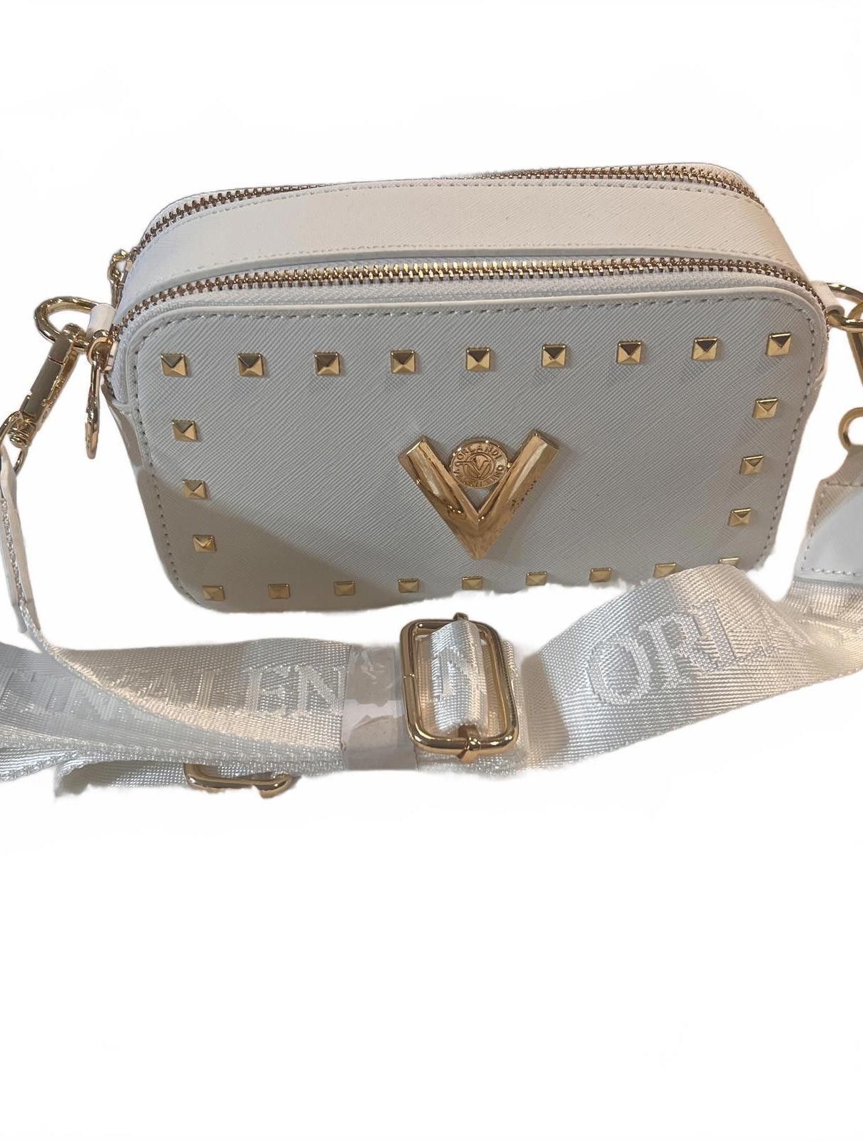 Valentino Orlandi NWT Orlando Valentino White Crossbody Bag with Gold Studs Size ONE SIZE - 1 Thumbnail