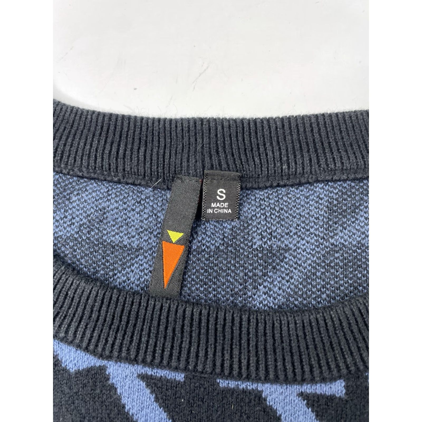 Vintage Kerrits Houndstooth Sweater Blues Black Gray Women’s Small Riding Equestrian Crew Neck Long Sleeve Acrylic Cotton Sail? Size S / US 4 / IT 40 - 3 Thumbnail
