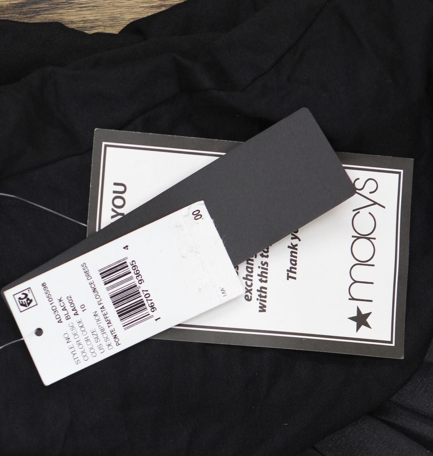 Other Nwt Adrianna Papell Ponte Drop Waist Flounce Dress Black 10 Size L / US 10 / IT 46 - 4 Thumbnail