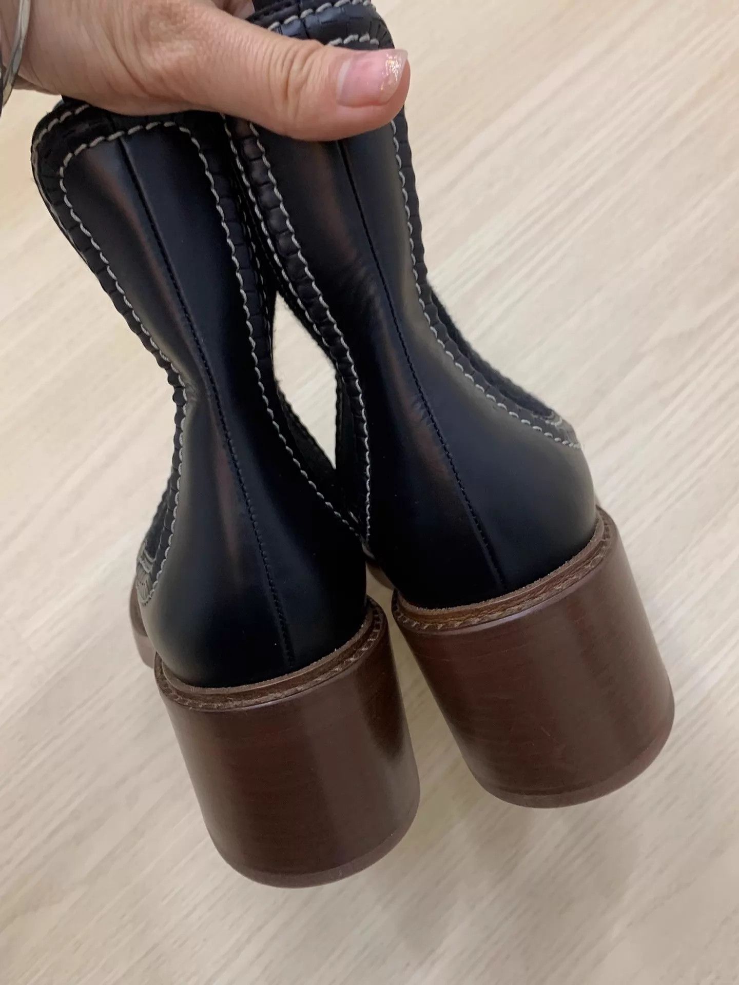 Chloe Chloe Black Knit Wood-Sole Boots 38.5 Unused Size US 8 / IT 38 - 3 Thumbnail