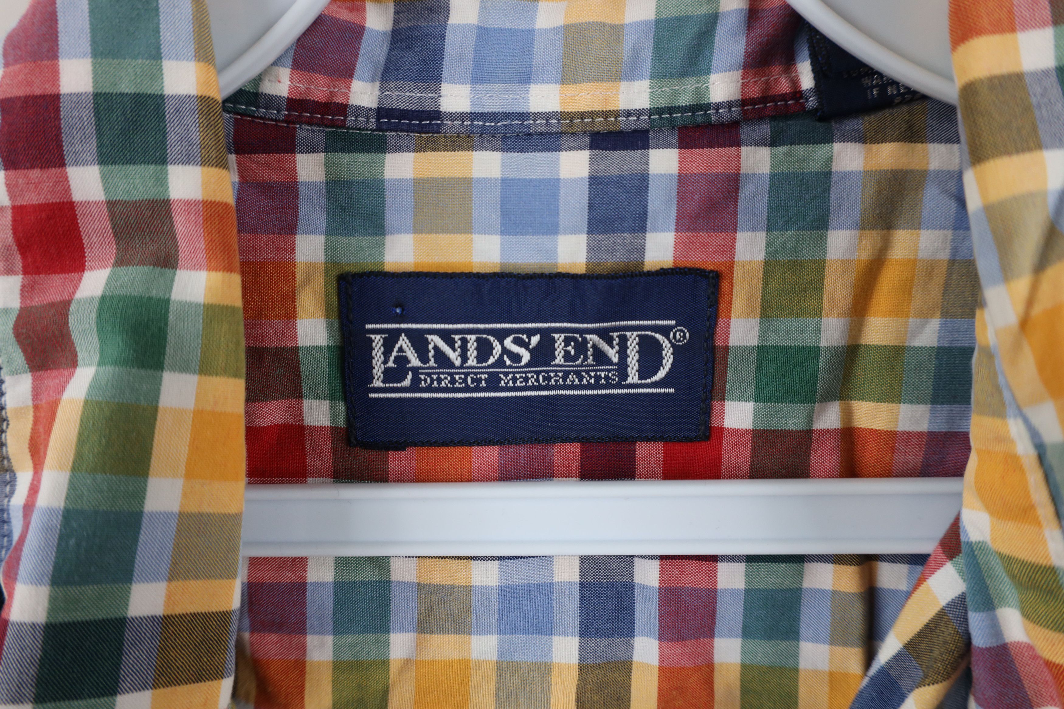 Lands' End × Vintage Vintage Lands End Plaid Short Sleeve Button Down Shirt Size US M / EU 48-50 / 2 - 5 Thumbnail