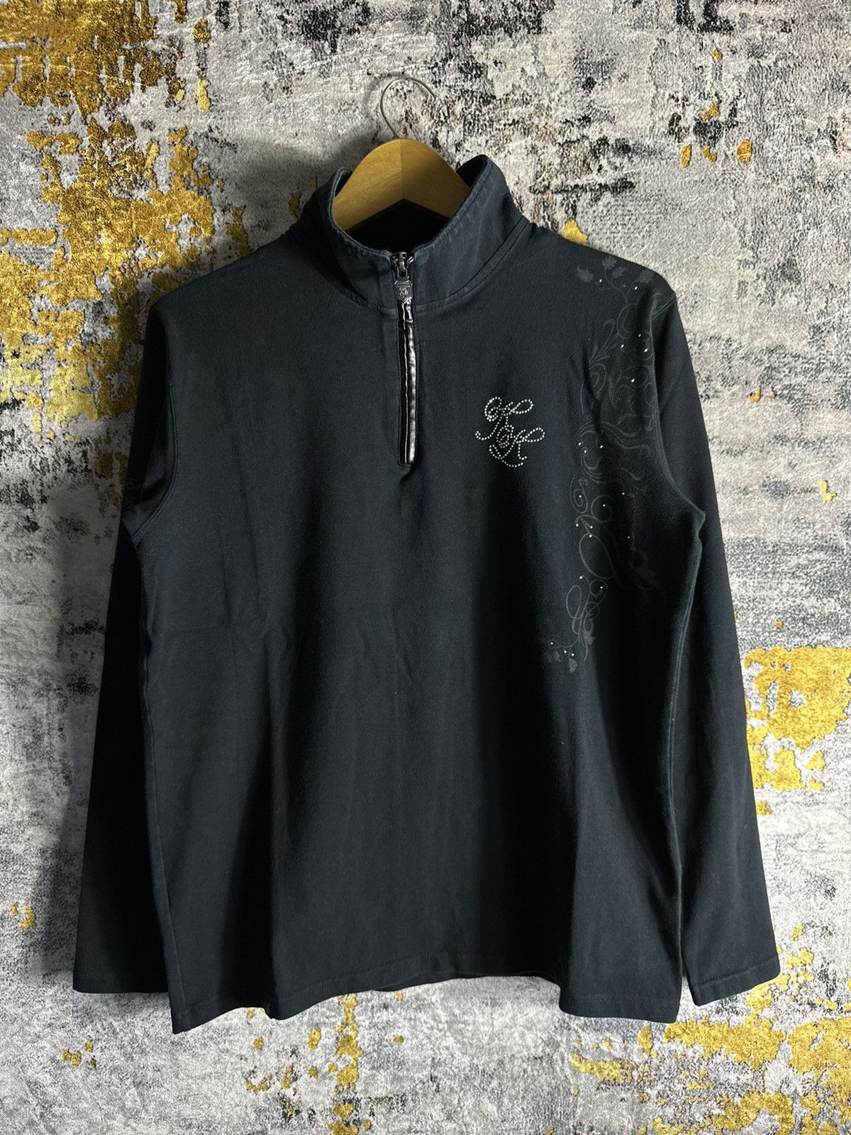 Beauty Beast VTG BROOKLYN KARL KANI 1989 HALF ZIP STUDDED TRIBAL SHIRT Size US M / EU 48-50 / 2 - 1 Thumbnail