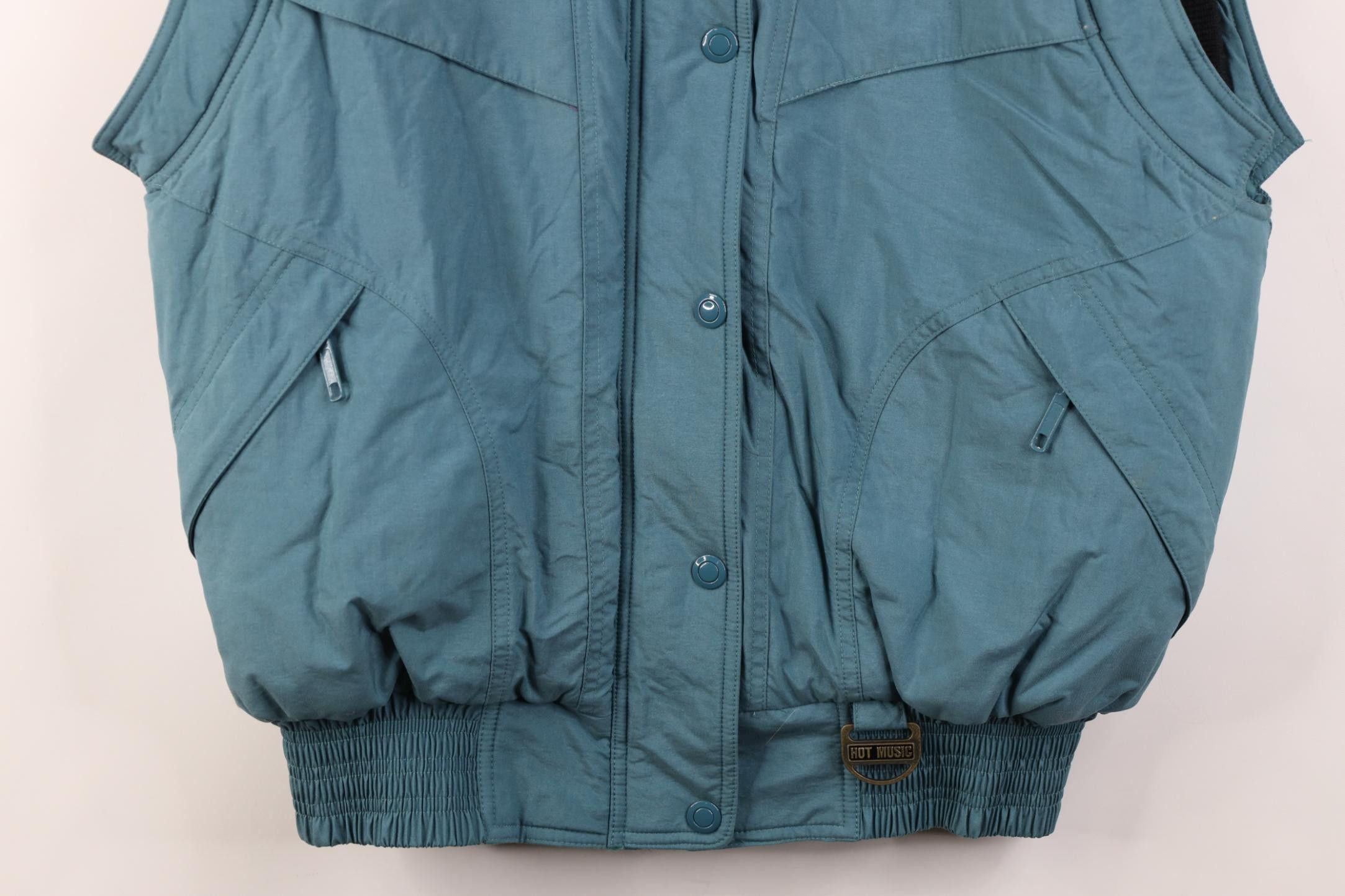Vintage Vintage 90s Streetwear Full Zip Puffer Vest Jacket Teal Size L / US 10 / IT 46 - 3 Thumbnail