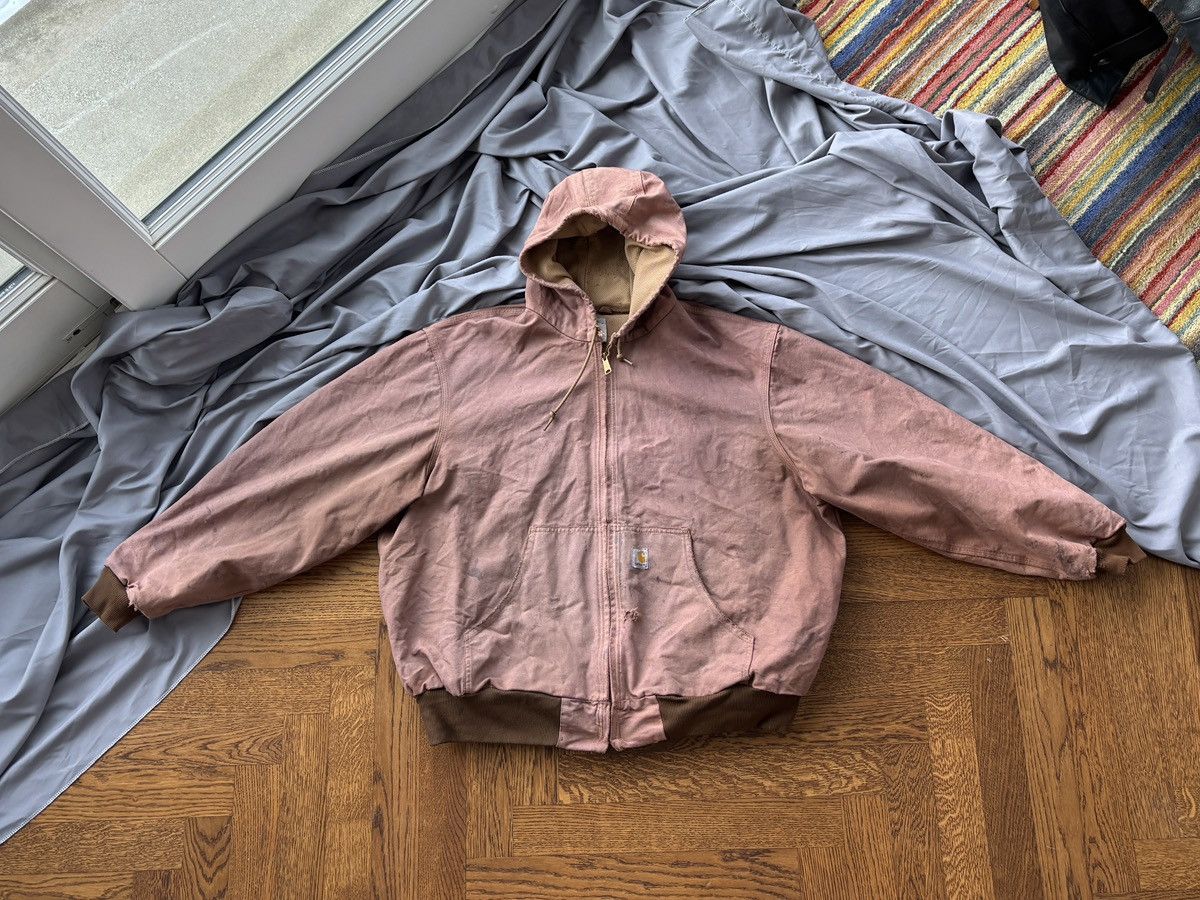Carhartt × Vintage Vintage Carhartt Hooded Detroit Jacket Rust Clay Thermal 90s Size US XL / EU 56 / 4 - 14 Thumbnail