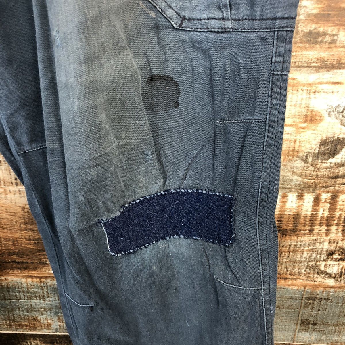 Japanese Brand DL Burtle Dark Blue ripped Cargo Multipocket Pants #C759 Size US 34 / EU 50 - 11 Thumbnail
