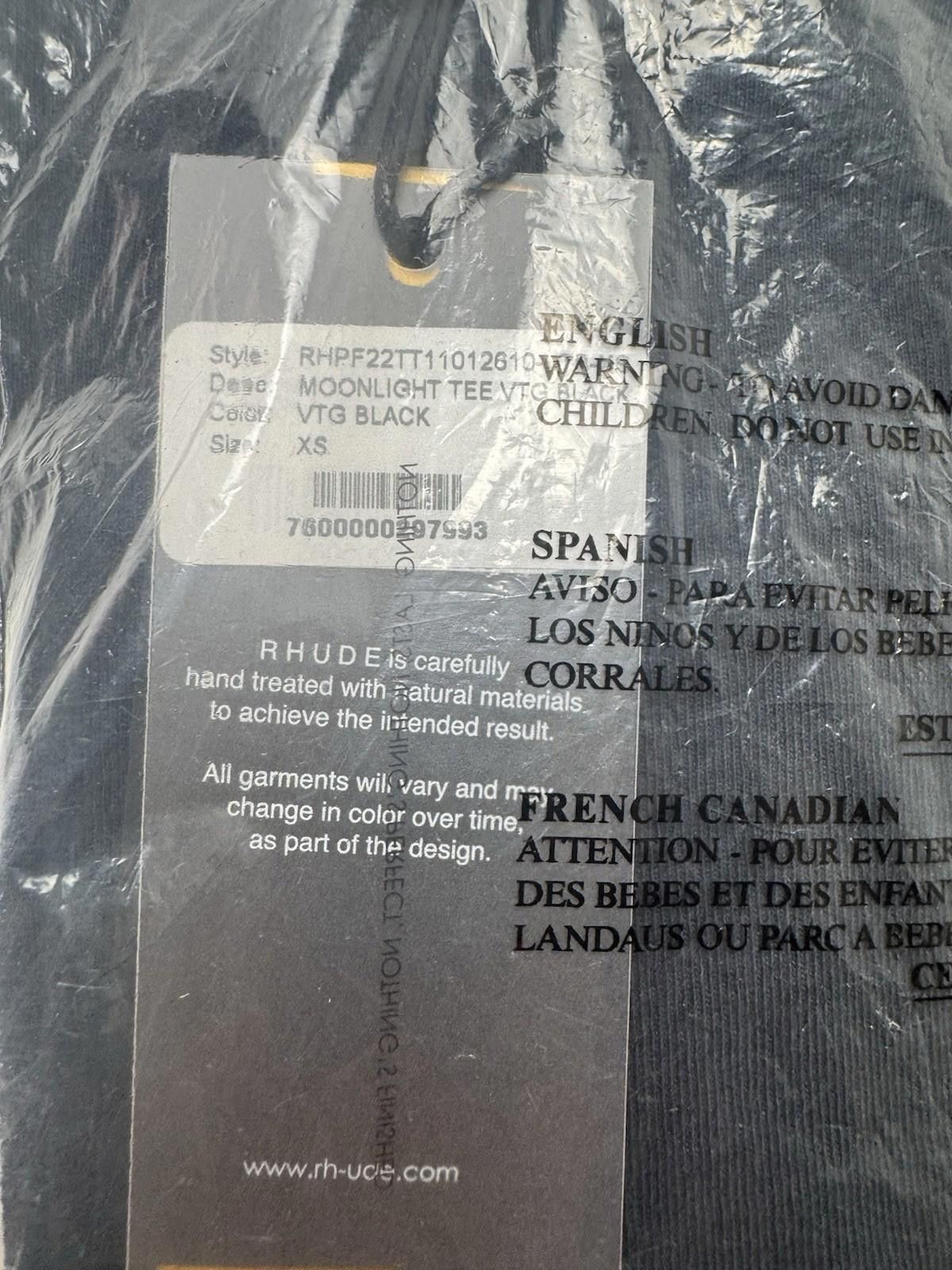 Rhude Rhude Moonlight Tee VTG Black NWT Size XS $295 Retail Size US XS / EU 42 / 0 - 5 Thumbnail