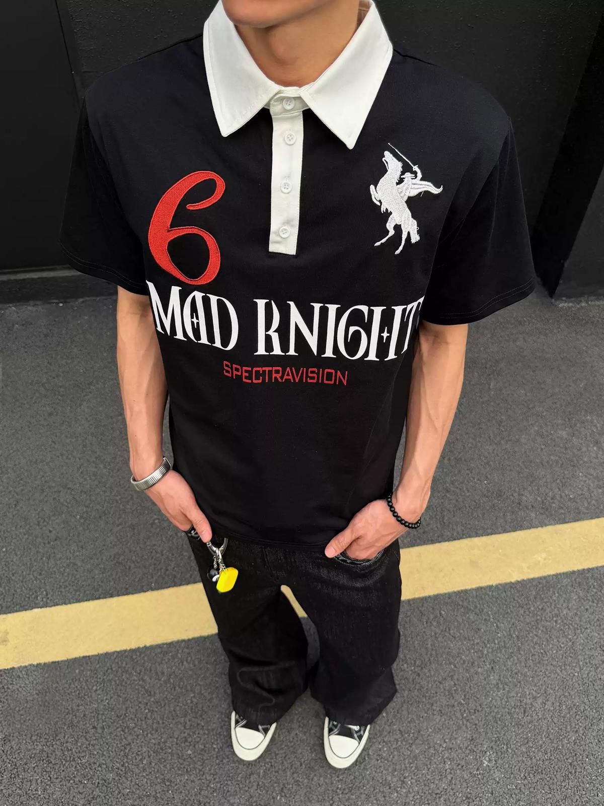 Other Contrast Letter Embroidered Polo Tee | Navy 100% Cotton Size US M / EU 48-50 / 2 - 4 Thumbnail