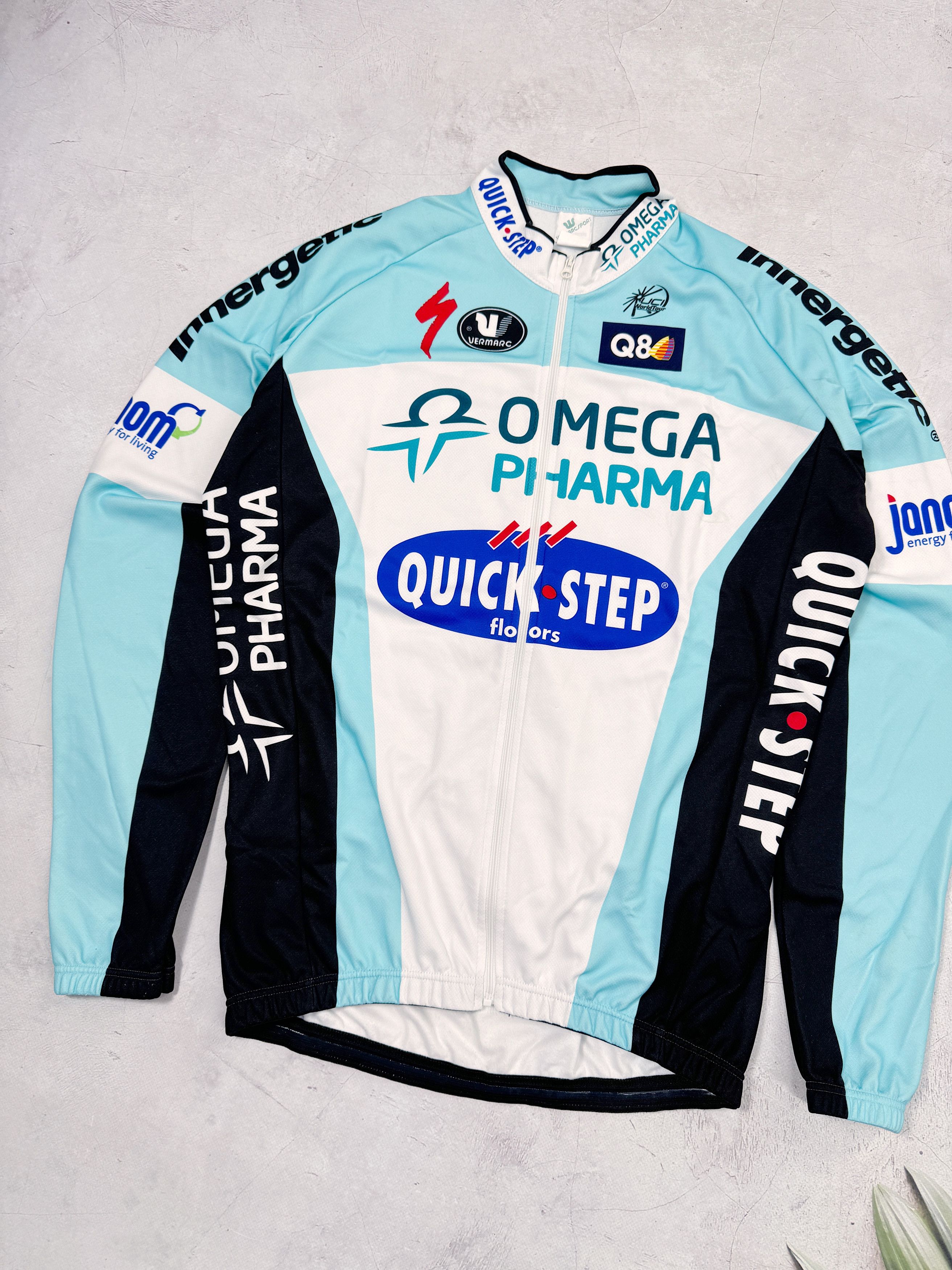 Vintage Vintage Vermarc Omega Pharma Warm Cycling Jersey Quick Step Size US M / EU 48-50 / 2 - 2 Thumbnail