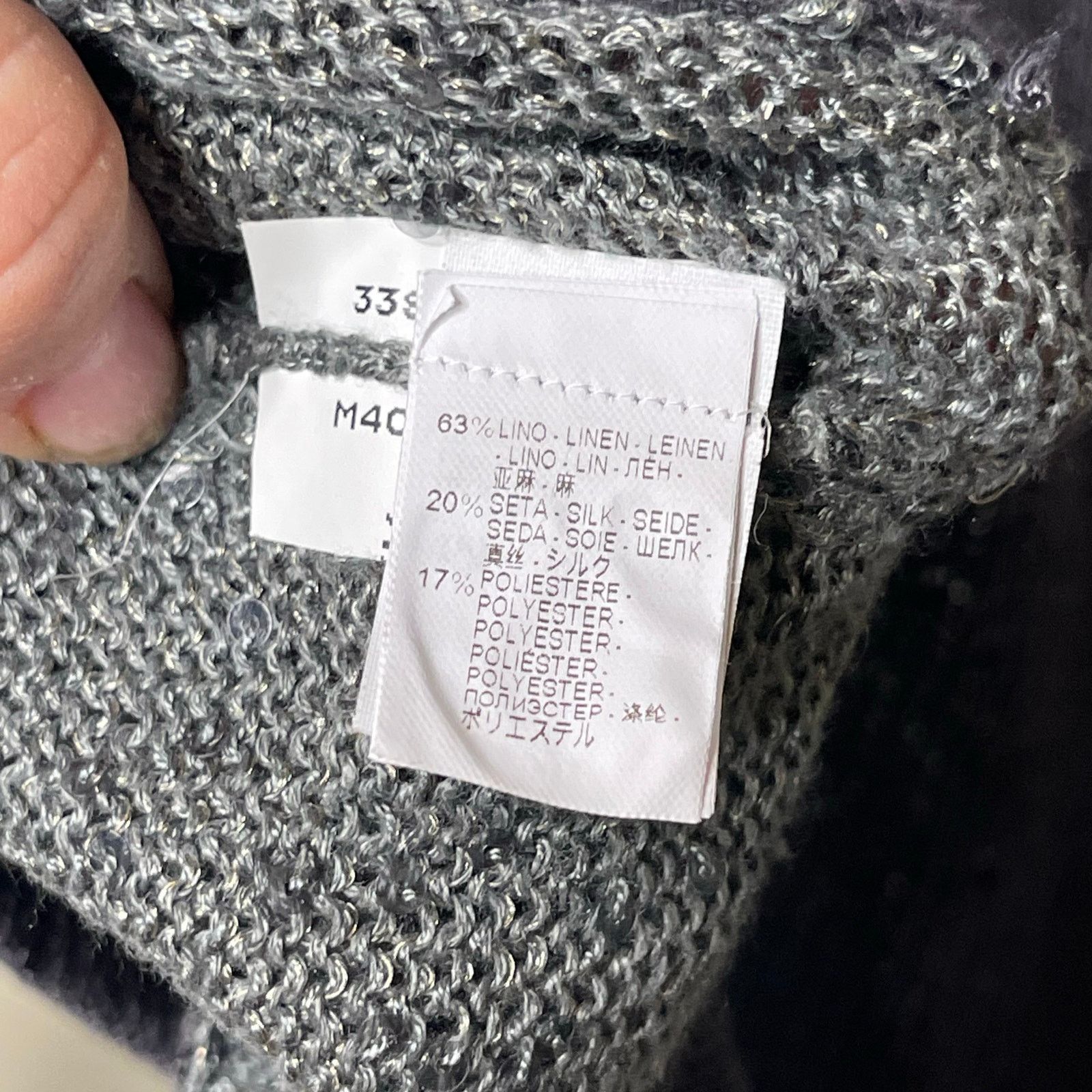 Brunello Cucinelli Brunello Cucinelli grey linen silk knit vest blouse sequin S Size S / US 4 / IT 40 - 7 Thumbnail
