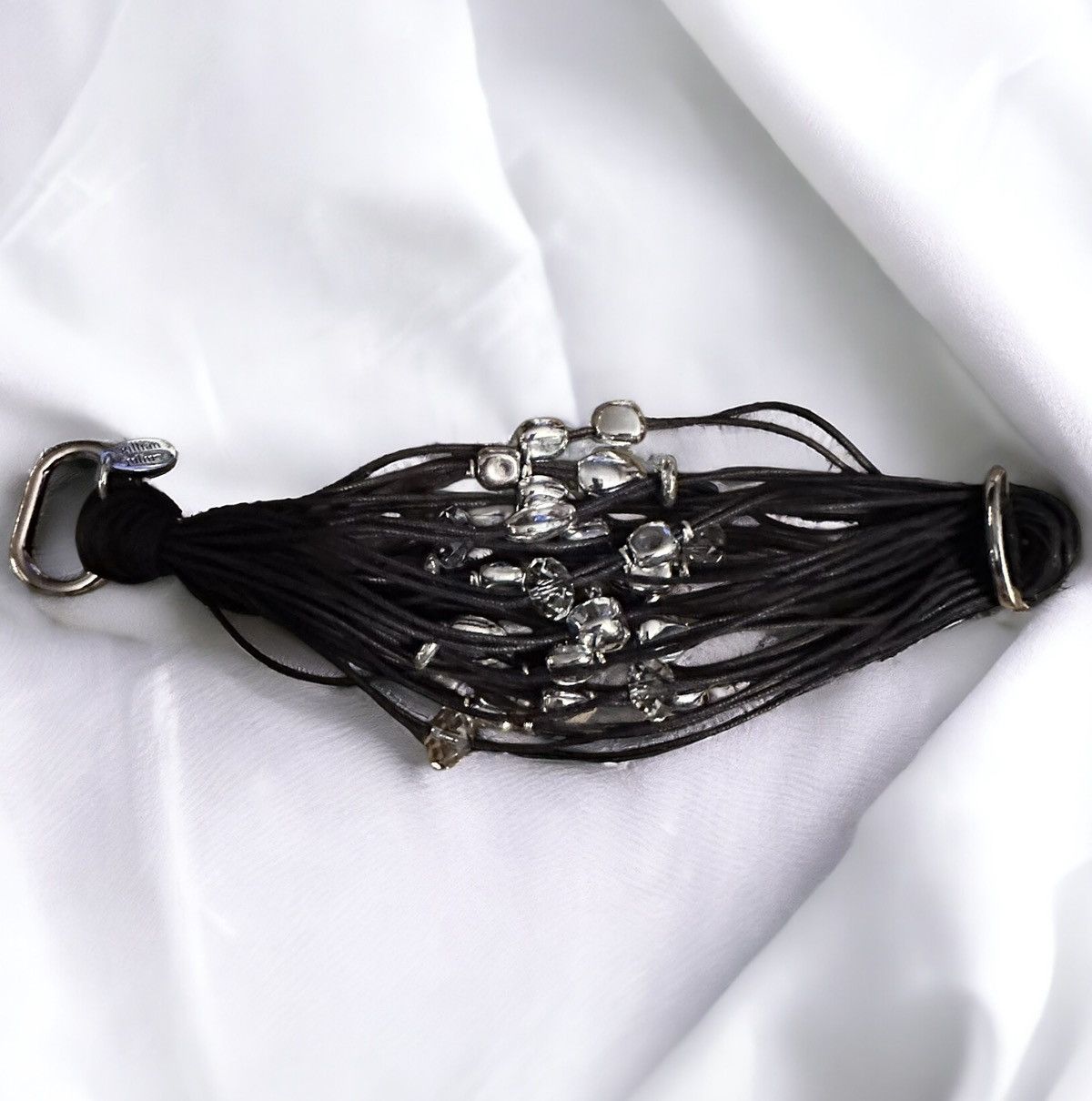 Other Multi strand crystal bead and iridium silver cord bracelet Size ONE SIZE - 4 Thumbnail