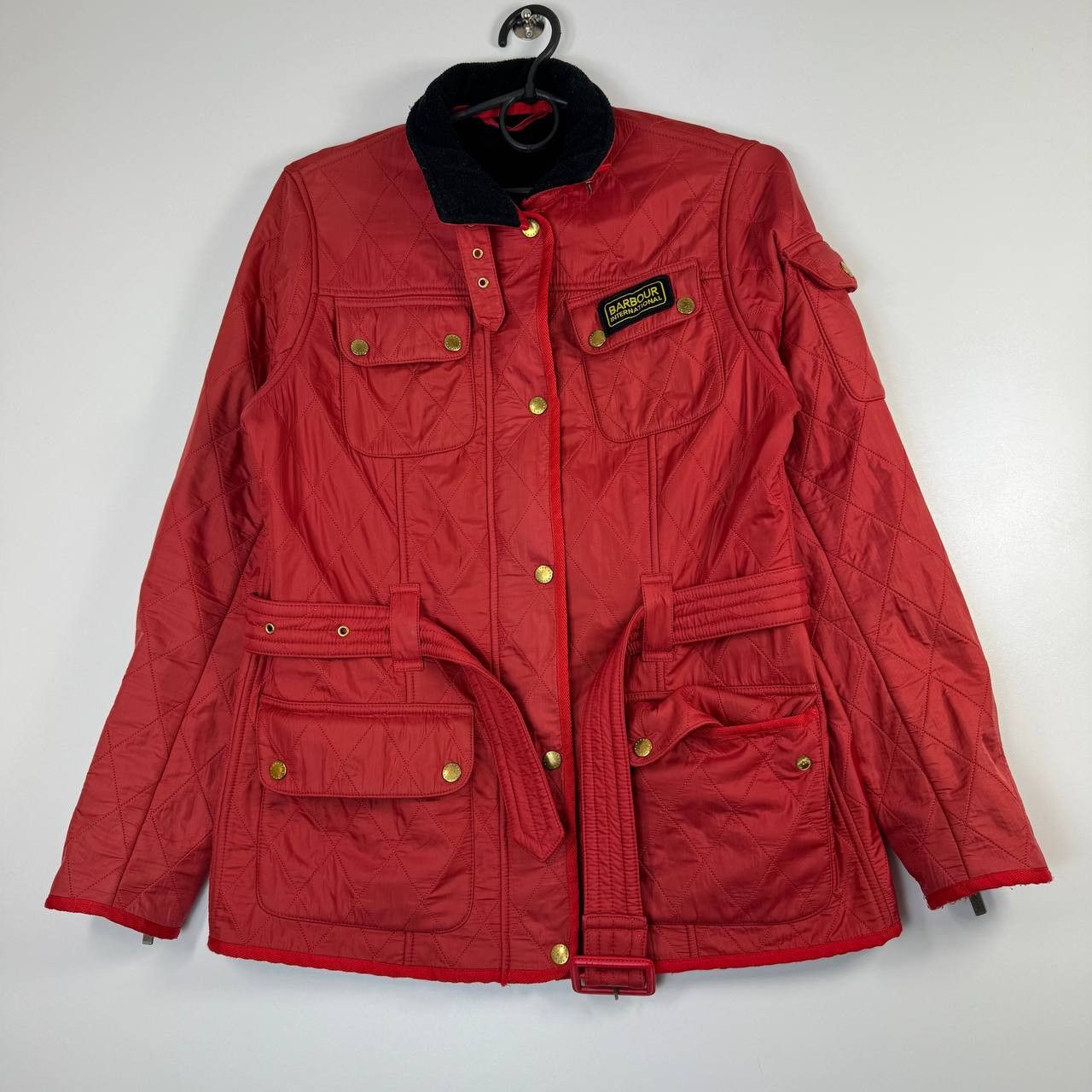 Barbour Barbour International Womens Quilted Red Belted Size UK 12 Size L / US 10 / IT 46 - 1 Thumbnail