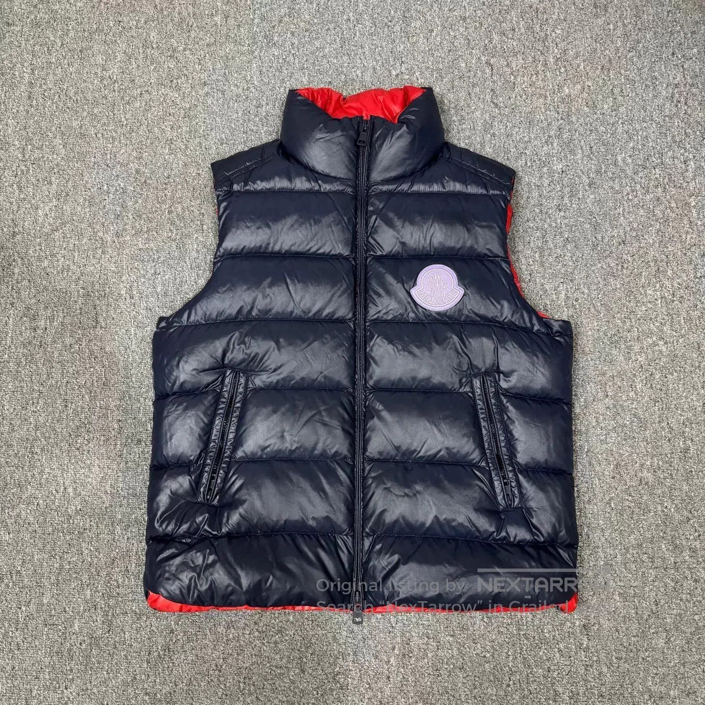 Moncler Blue Puffer Vest with Red Lining - Size L. Size US L / EU 52-54 / 3 - 1 Thumbnail