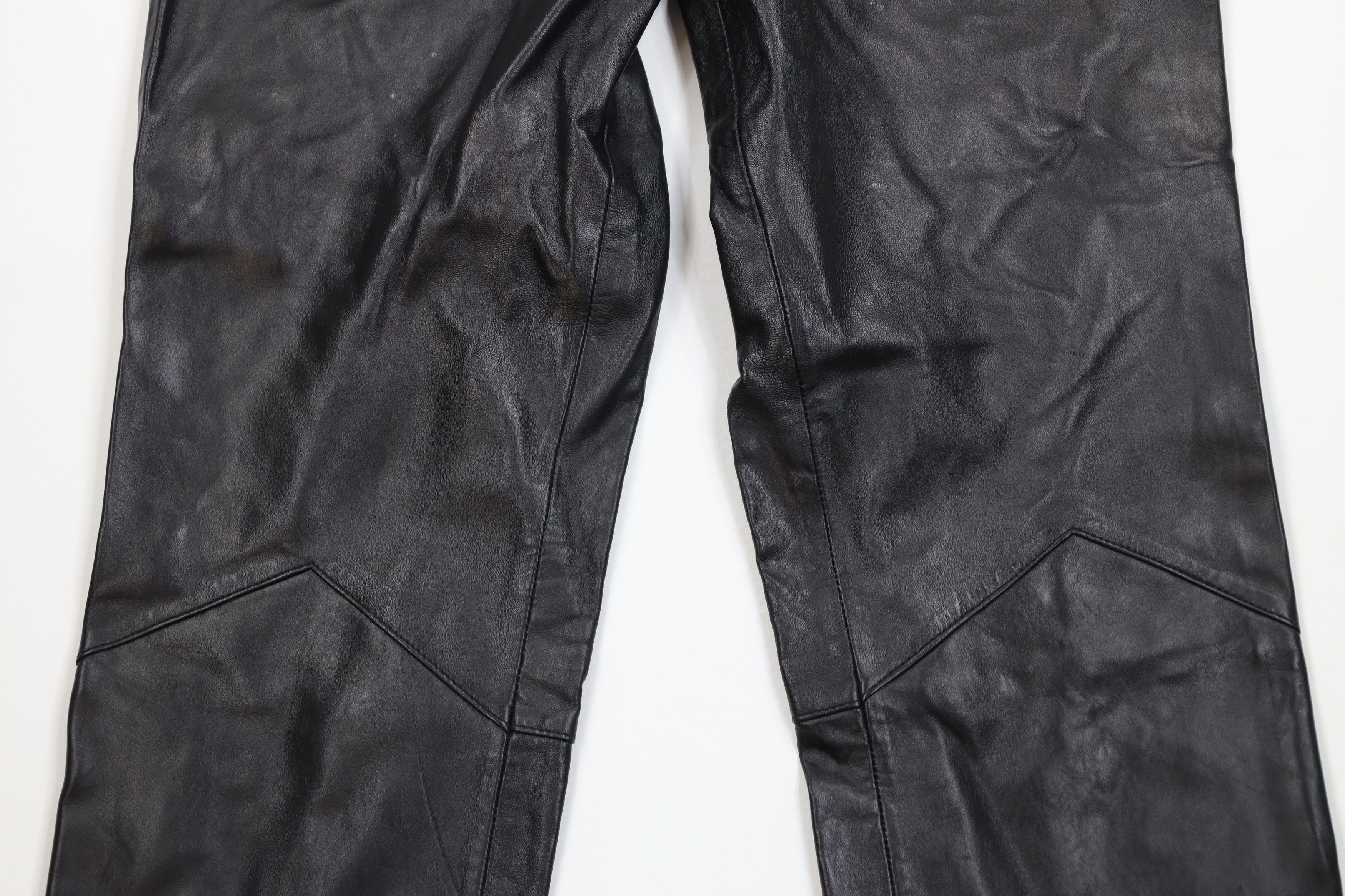 Vintage Vintage 90s Streetwear Soft Leather Straight Leg Pants Size US 30 / EU 46 - 3 Thumbnail