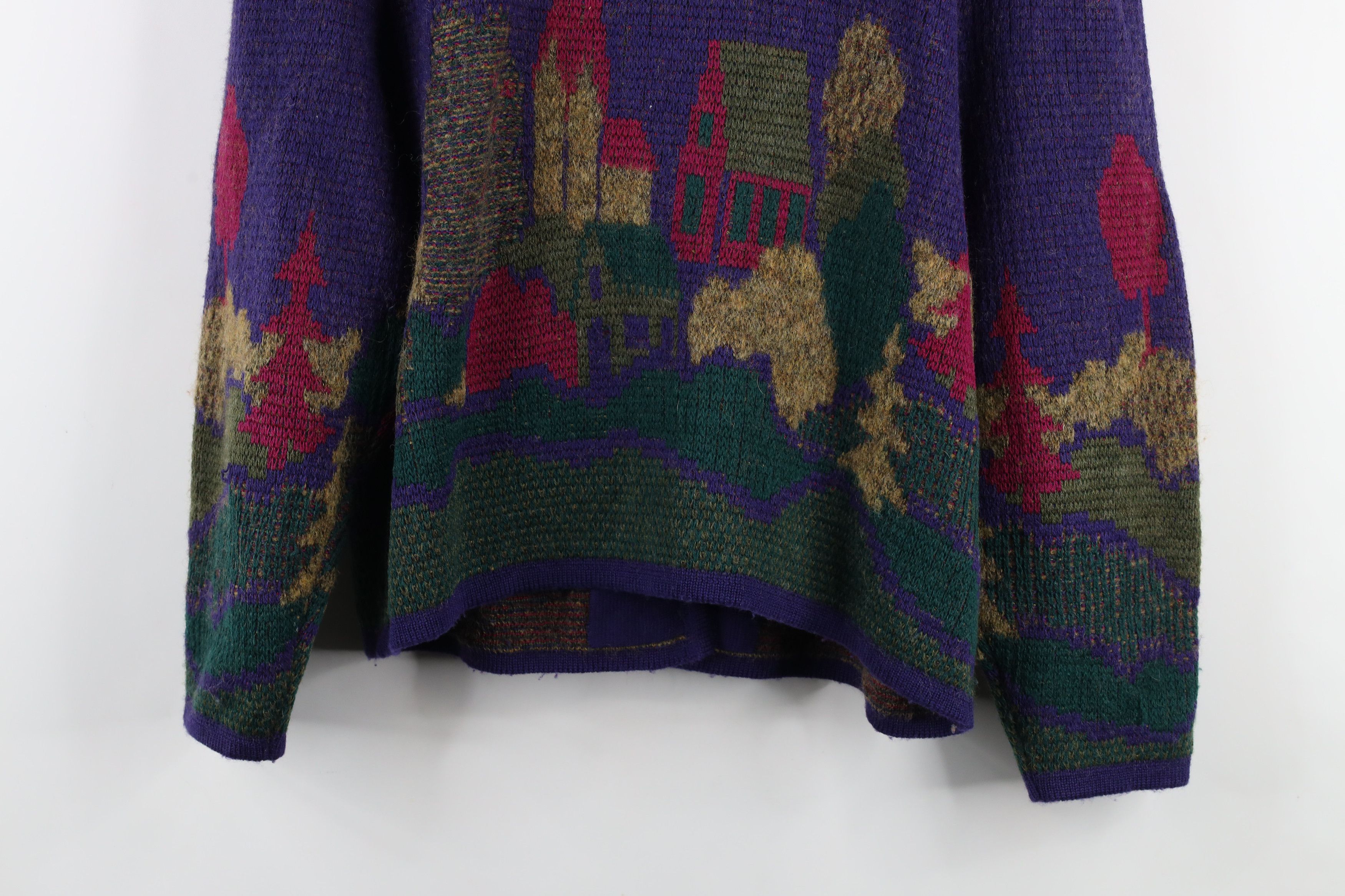 Vintage Vintage 90s Streetwear Over Print Wool Knit Cardigan Sweater Size S / US 4 / IT 40 - 14 Thumbnail