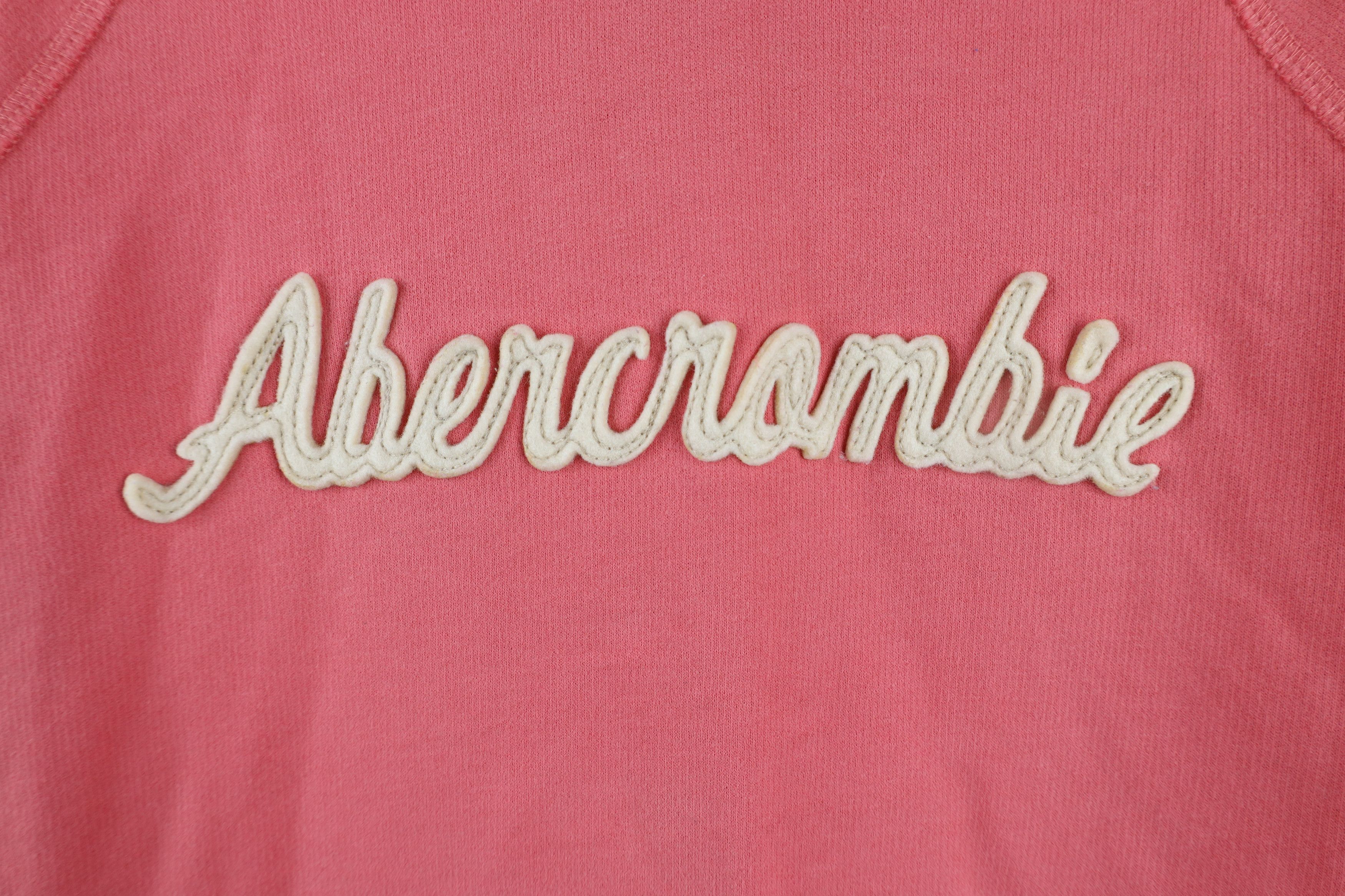 Abercrombie & Fitch × Vintage Vintage 90s Y2k Abercrombie Spell Script Cropped Hoodie Pink Size L / US 10 / IT 46 - 4 Thumbnail