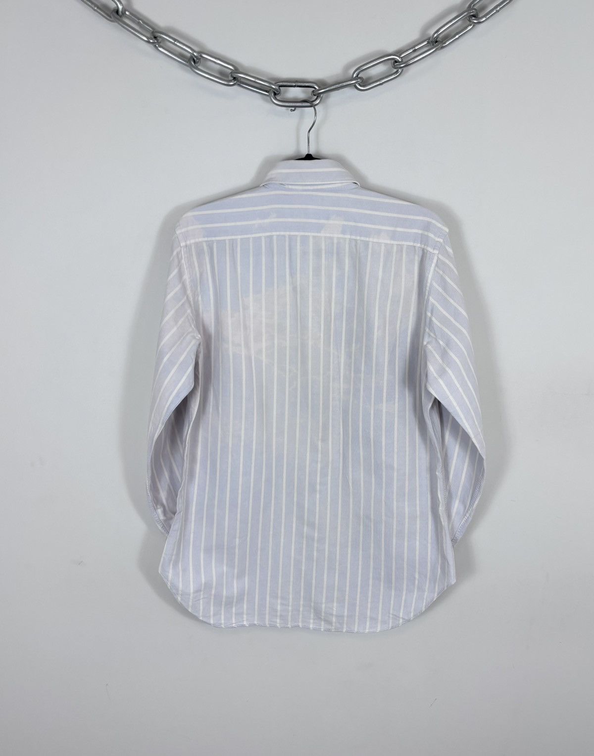 Etro Etro Milano Men’s White/Blue Striped Long Sleeve Shirt Size US L / EU 52-54 / 3 - 19 Thumbnail