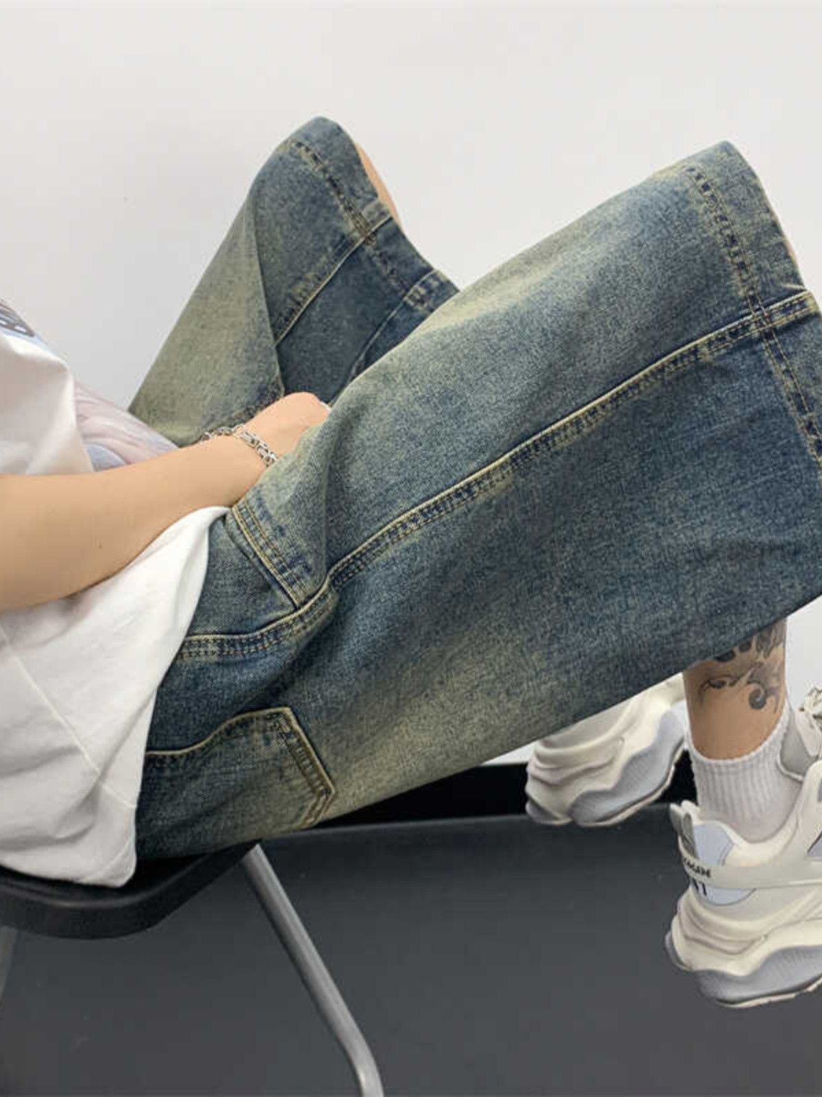 Japanese Brand × Jean Retro straight leg wide leg washed denim shorts Size US 30 / EU 46 - 3 Thumbnail