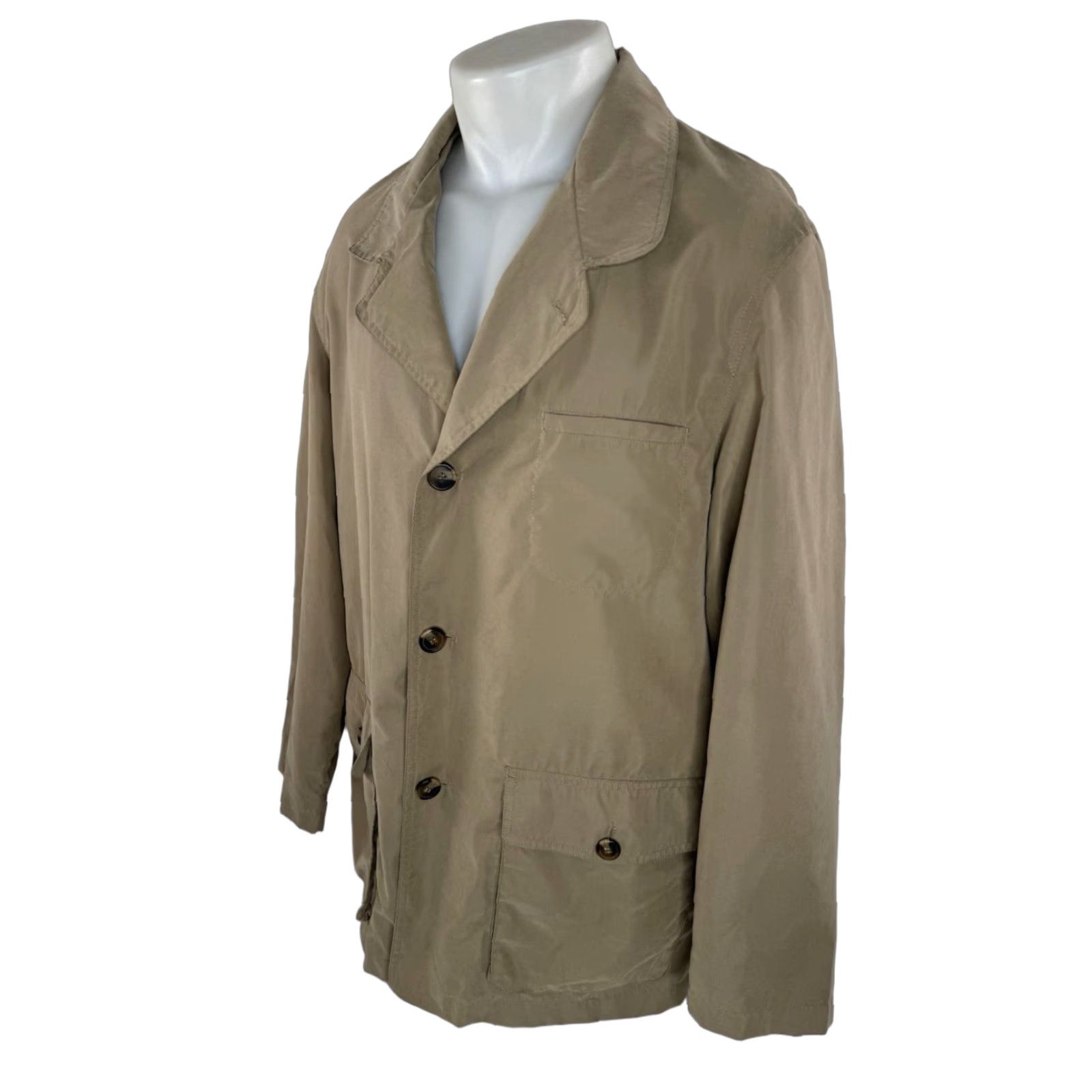Vintage TRAVELSMITH Blazer Jacket Men's L Tan Four-Button Safari Lightweight Unstructured Blazer Jacket Size 42R - 1 Thumbnail