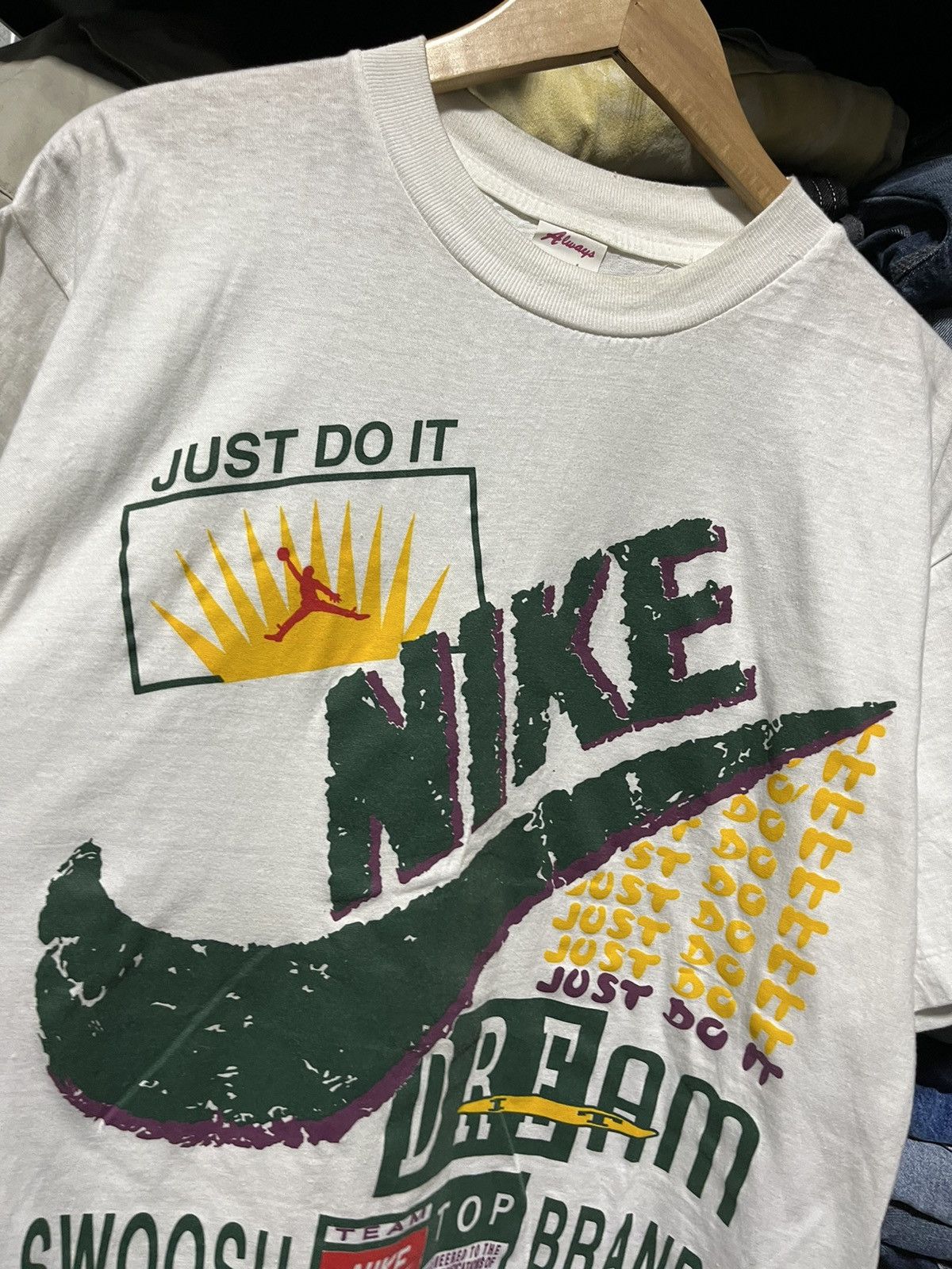 Nike × Vintage Crazy Vintage 90s Nike Swoosh Tee Bootleg Skater Essential Size US L / EU 52-54 / 3 - 4 Thumbnail