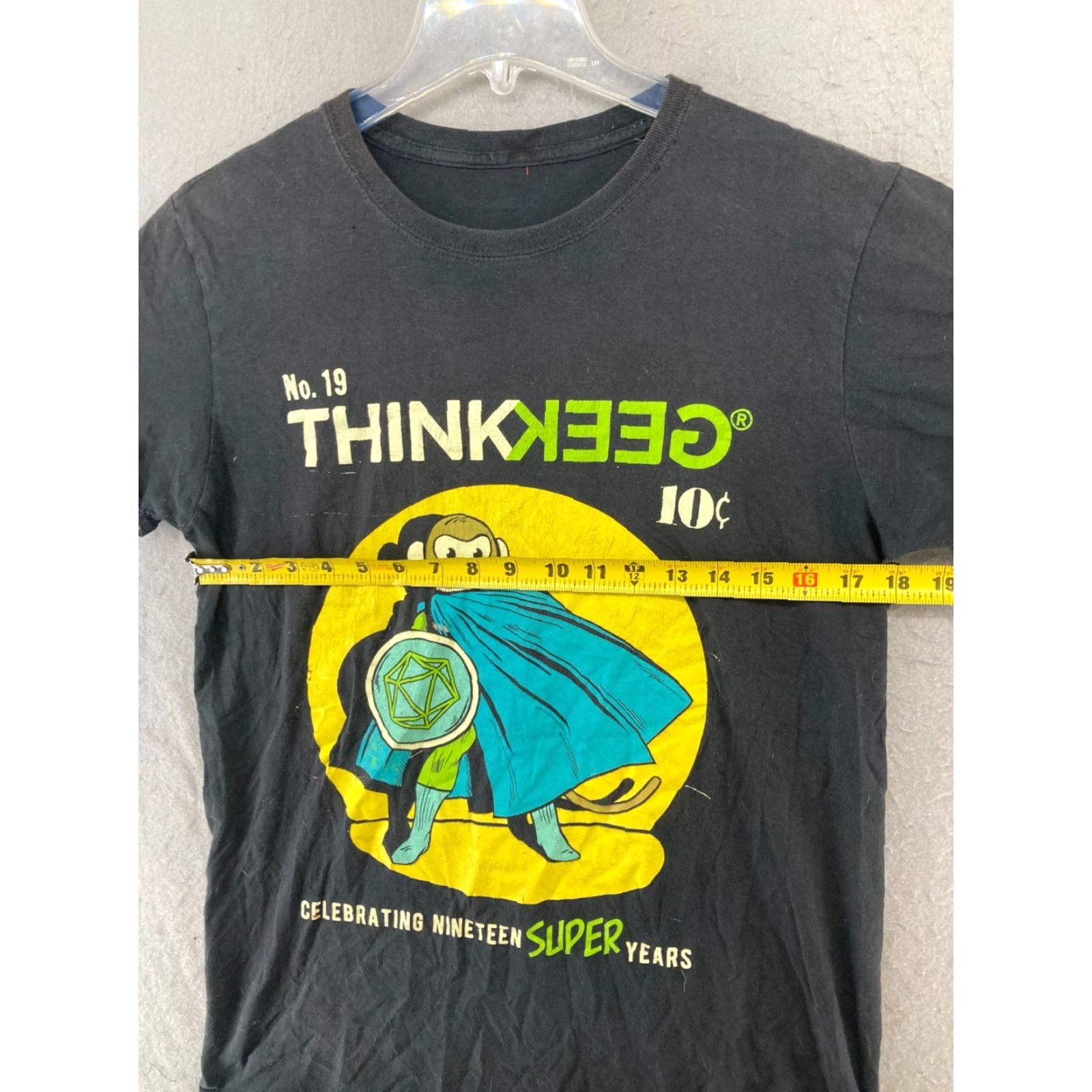 Vintage ThinkGeek Mens TShirt Small Black Super Monkey Shirt Adults S Black Graphic Print Crew Neck Nike? Wait no. Size US S / EU 44-46 / 1 - 2 Thumbnail