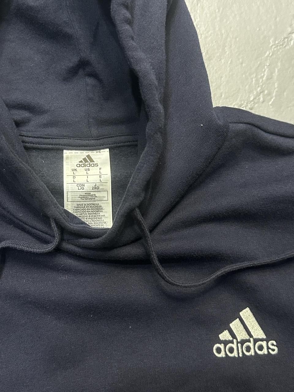 Adidas Adidas Navy Blue & white logo Hoodie Size US L / EU 52-54 / 3 - 2 Thumbnail