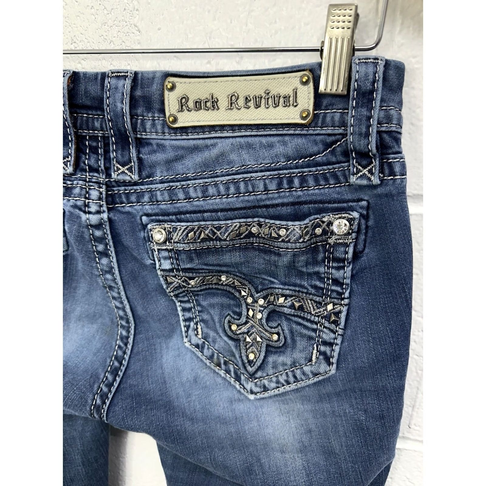 Vintage Rock Revival Jazlyn Mid-Rise Boot Denim Jeans Women's Tag Size 27 Size 27" / US 4 / IT 40 - 4 Thumbnail
