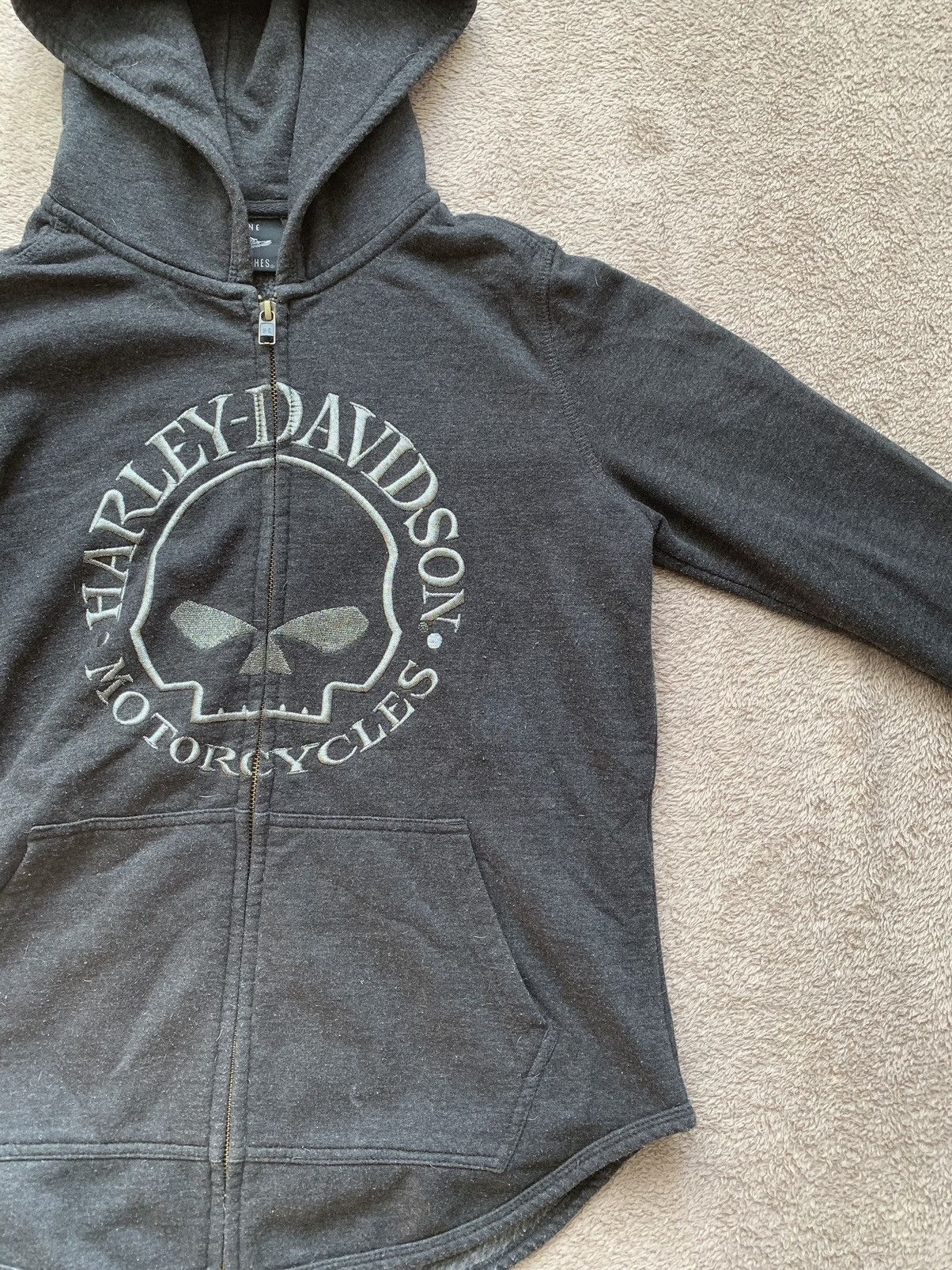 Vintage Harley Davidson Skull Y2K Faded Zip Hoodie grunge punk lgb Size US S / EU 44-46 / 1 - 3 Thumbnail