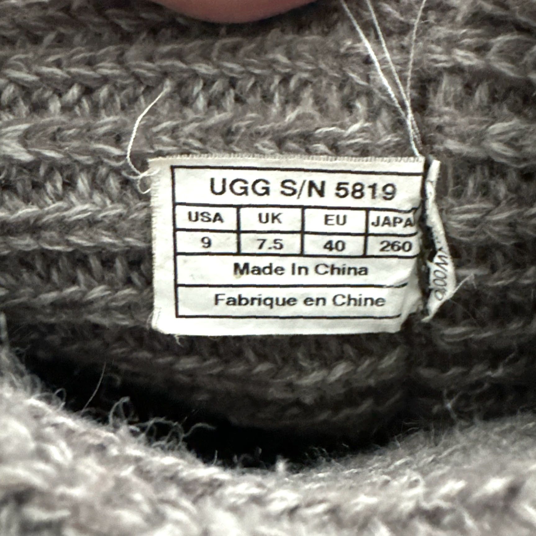 Ugg UGG Australia Classic Cardy Knit Boots Women Size 9 Gray Slip-On Mid-Calf Rubber Size US 9 / IT 39 - 5 Thumbnail