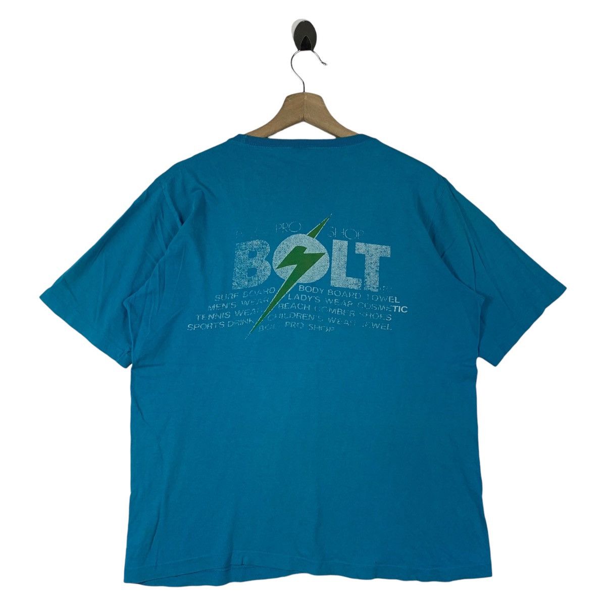 Vintage 90s LIGHTNING BOLT big spellout back hit Surfing tee
