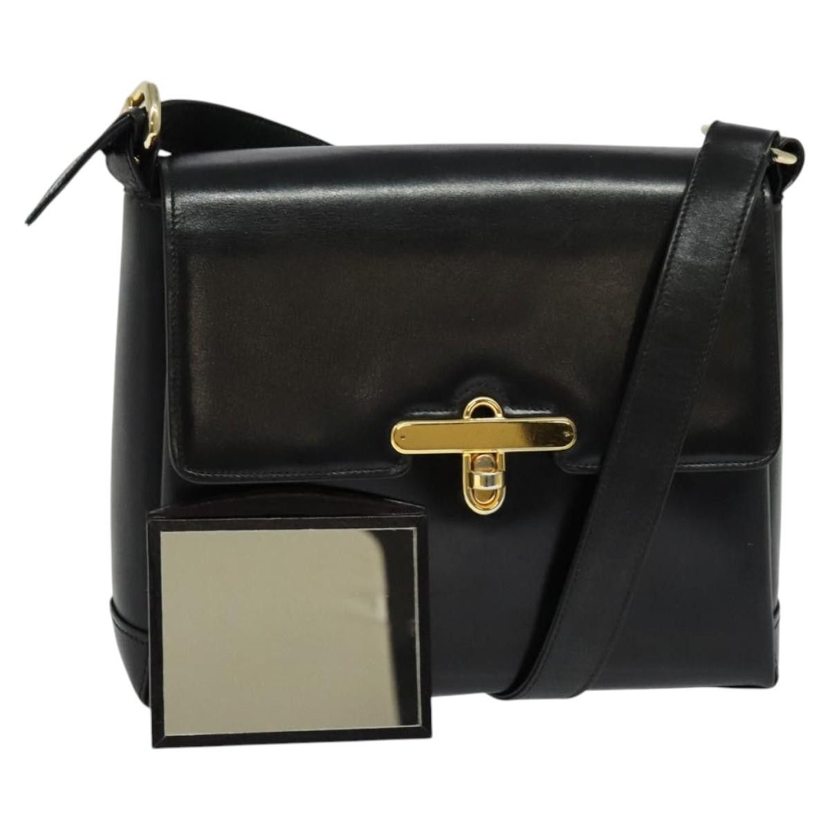 Gucci GUCCI Shoulder Bag Leather Black Gold Size ONE SIZE - 1 Thumbnail