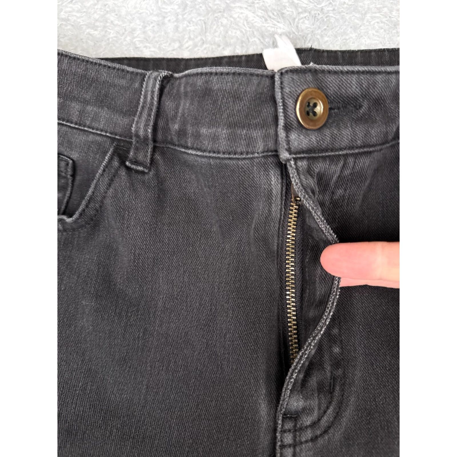 Vintage Womens Jeans 34x31 Black Denim Bootcut Stretch Cotton Blend High Rise Zip Fly Size 24" / US 00 / IT 34 - 5 Thumbnail
