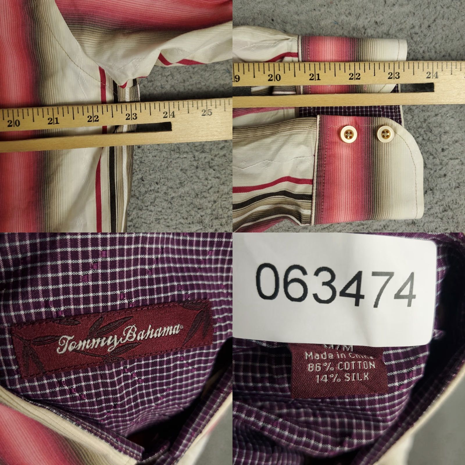 Tommy Bahama Tommy Bahama Shirt Mens M Red Beige Striped Button-Up Long Sleeve Cotton Classic Vacation Beachwear Size US M / EU 48-50 / 2 - 8 Thumbnail