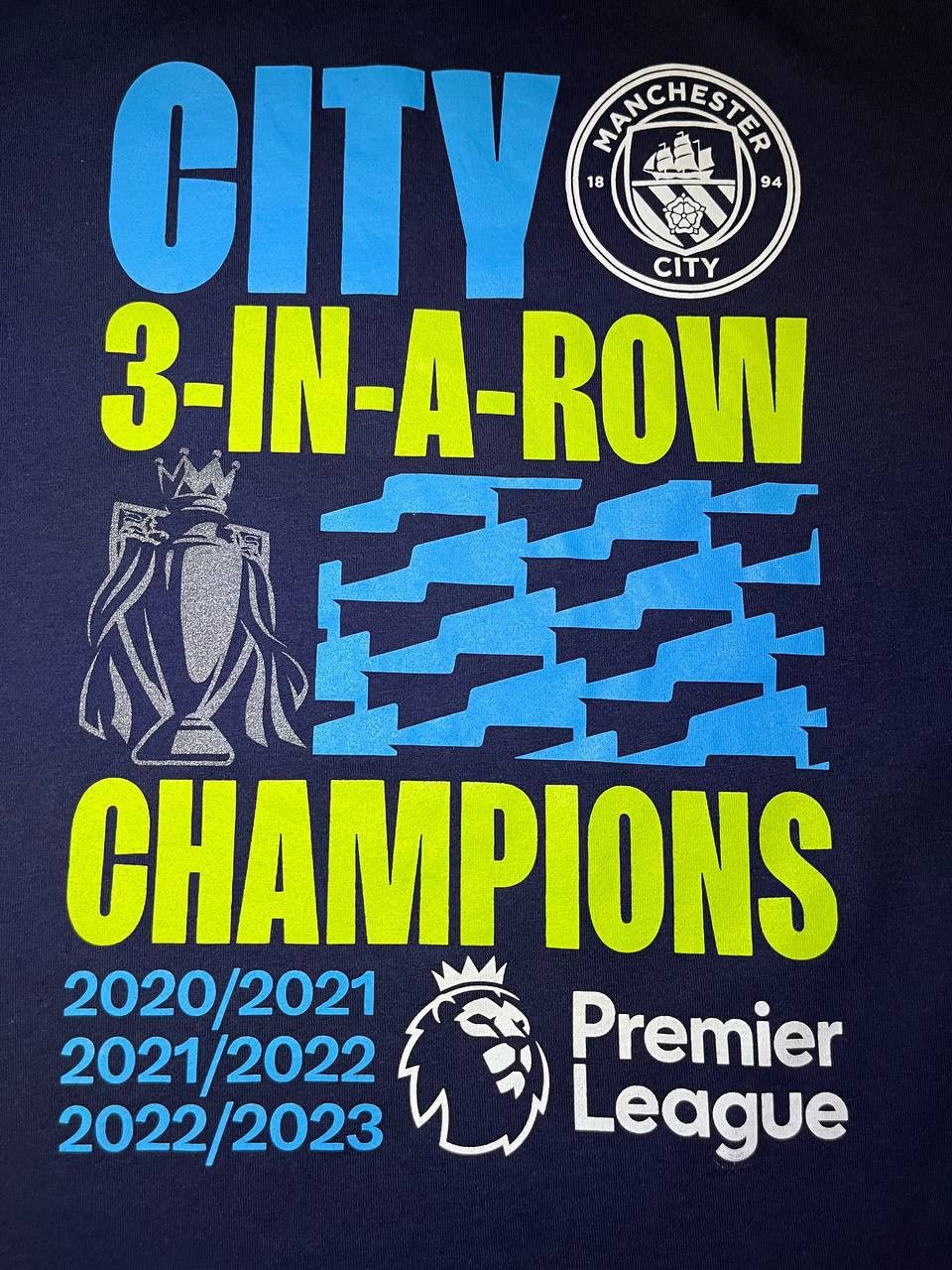 Other Manchester City 3-in-a-row champions soccer jersey Size US M / EU 48-50 / 2 - 4 Thumbnail