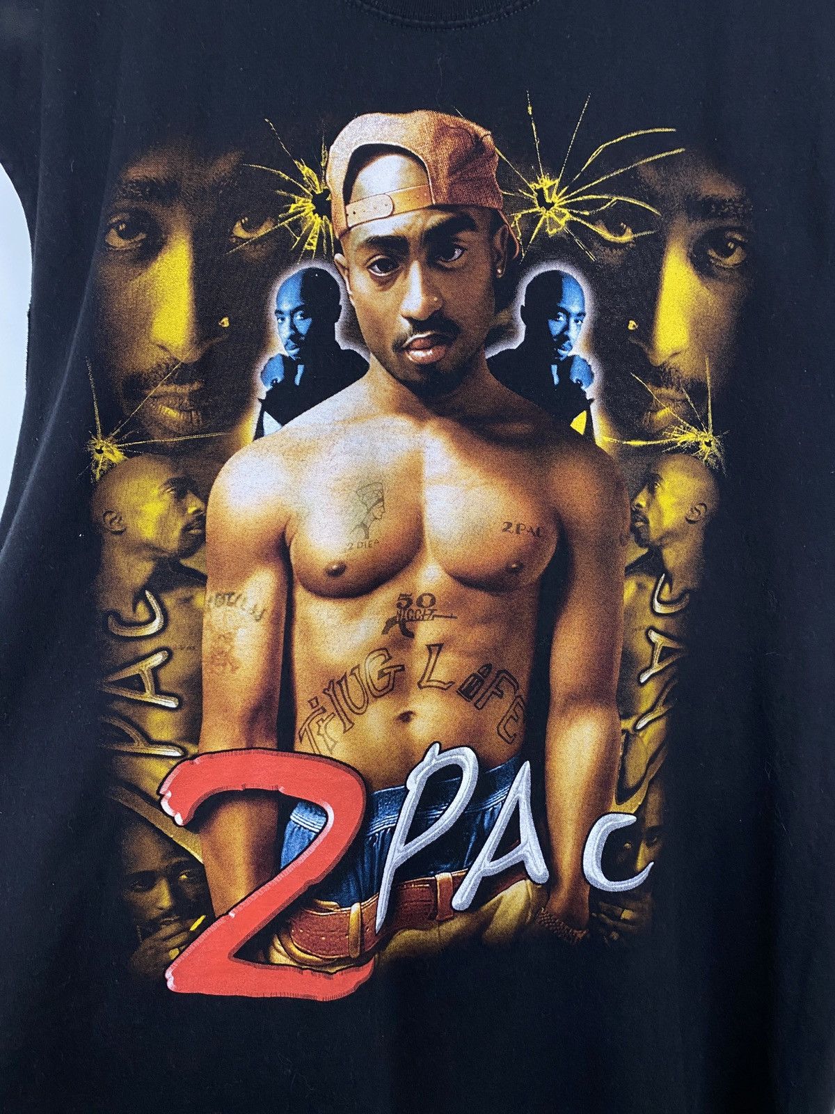 Band Tees × Rap Tees 🇺🇸 Vintage 90s Tupac Shakur All Eyez On Me Rare Retro Y2K rap Size US XL / EU 56 / 4 - 4 Thumbnail