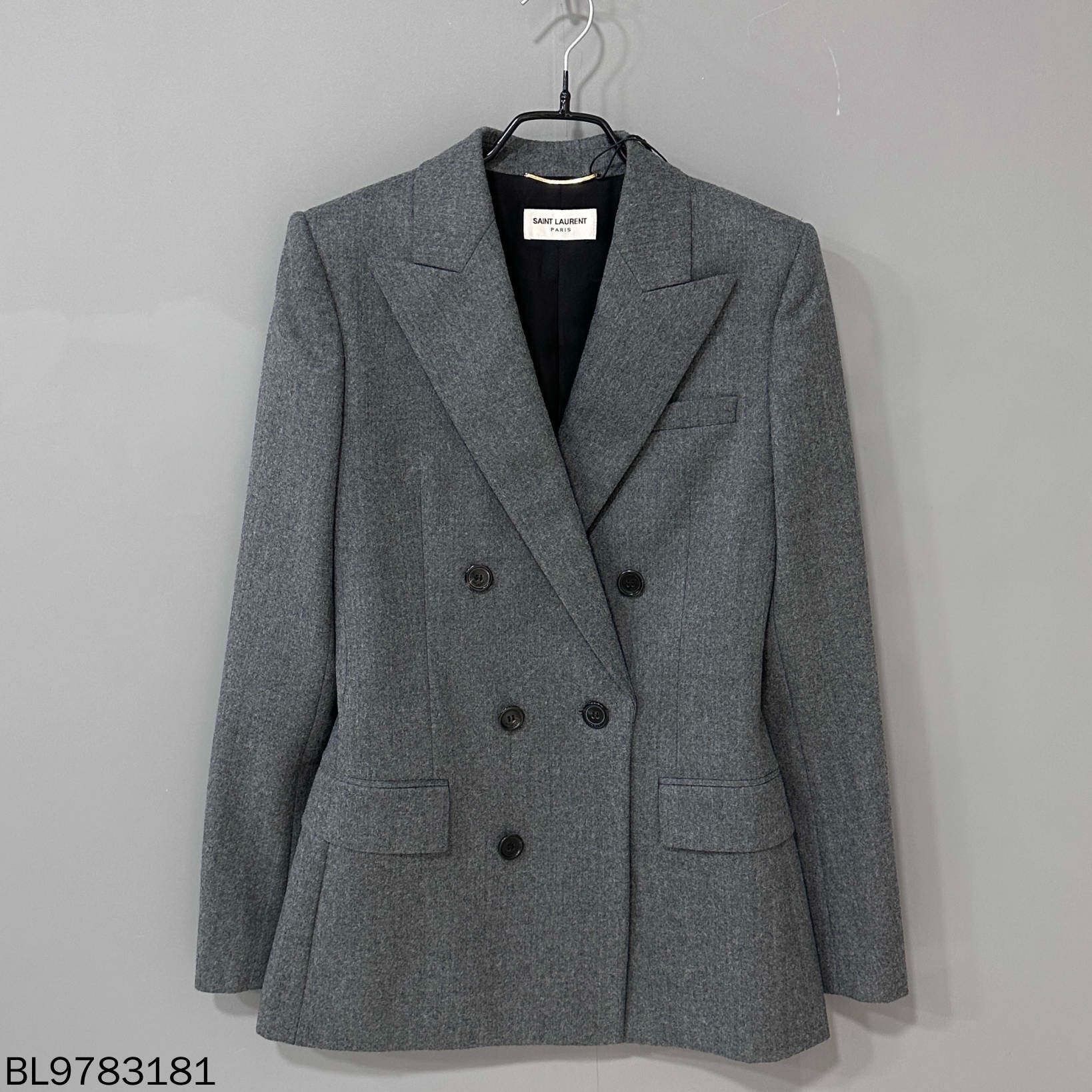 Saint Laurent Paris Saint Laurent Paris Gray Double-Breasted Blazer Size XS / US 0-2 / IT 36-38 - 1 Thumbnail