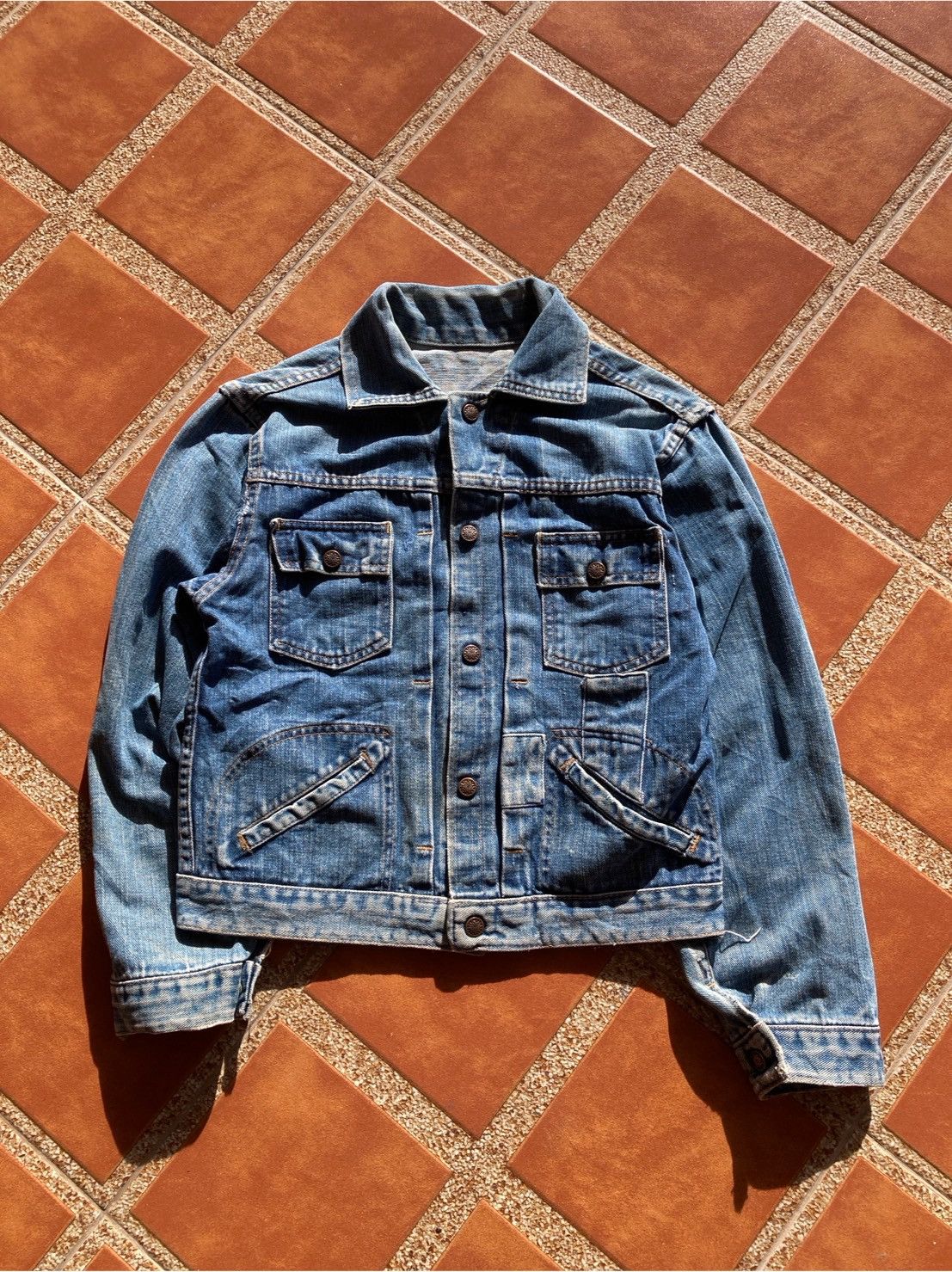 JCPenney 1950s Vintage Cropped Denim Jacket | jc penny Size US XXS / EU 40 - 1 Thumbnail