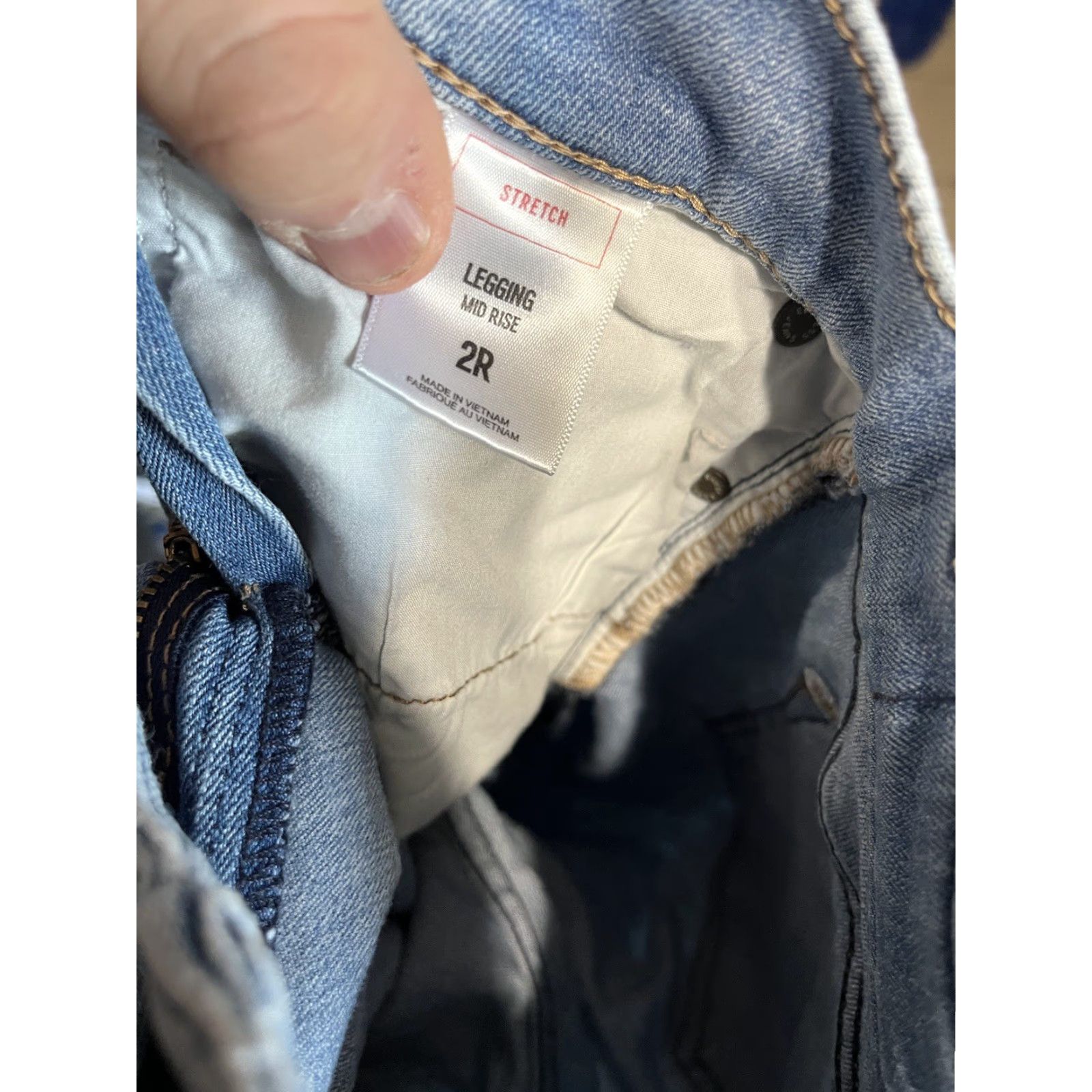 Express Express Jeans Mid Rise 2R Blue Denim Cotton Legging Jean Women's Regular Fit 29in Inseam - 5-Pocket Style Stella Size 26" / US 2 / IT 38 - 5 Thumbnail