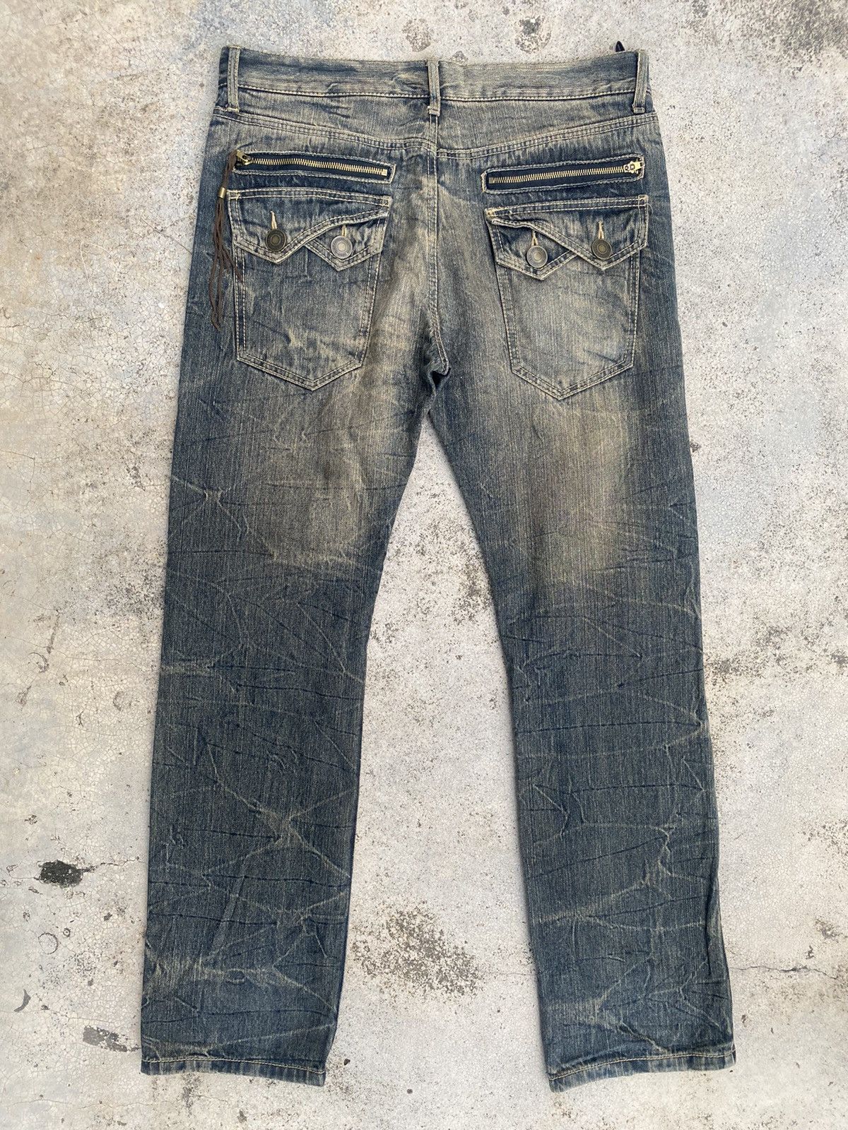 If Six Was Nine × Japanese Brand × Tornado Mart Edwin Distressed Mud Washed Studed Jeans Size US 35 - 12 Thumbnail