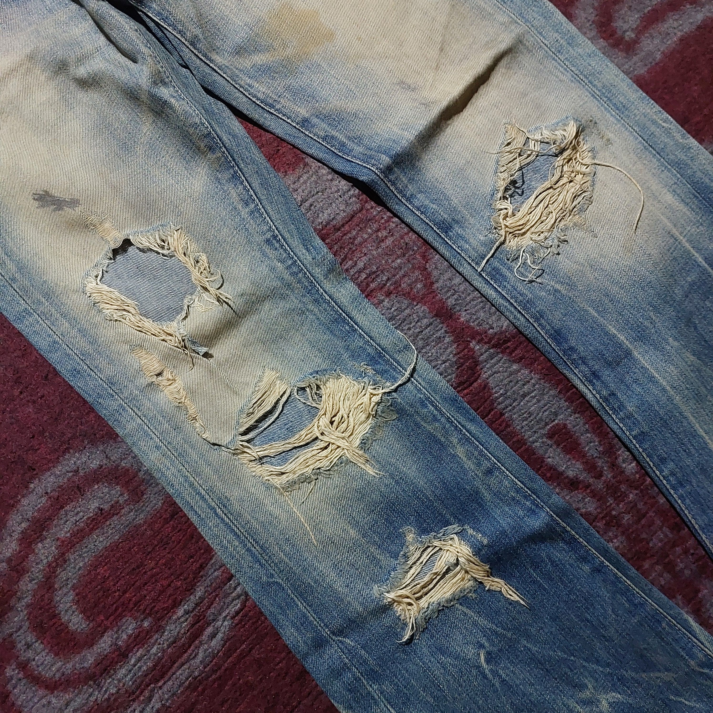 Vanquish Vanquish Gold japan Acid ripped Flared Jeans Size US 32 / EU 48 - 7 Thumbnail