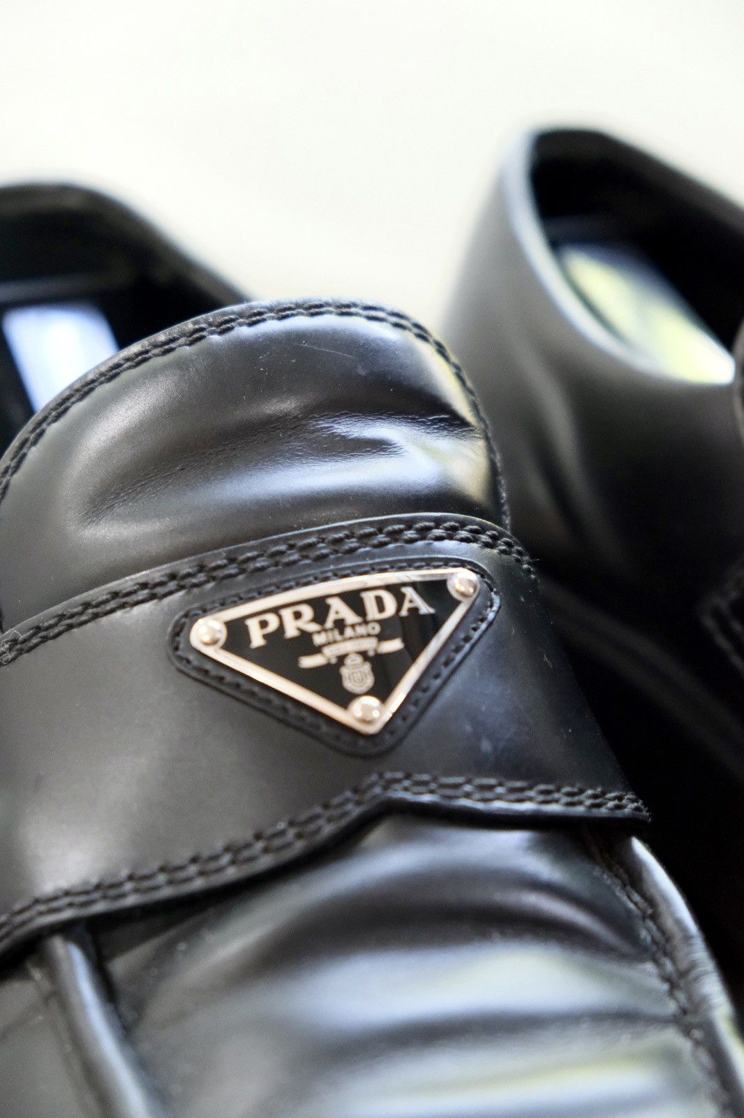 Prada Prada Monolith Brushed Leather Loafers Size US 8.5 / EU 41-42 - 3 Thumbnail