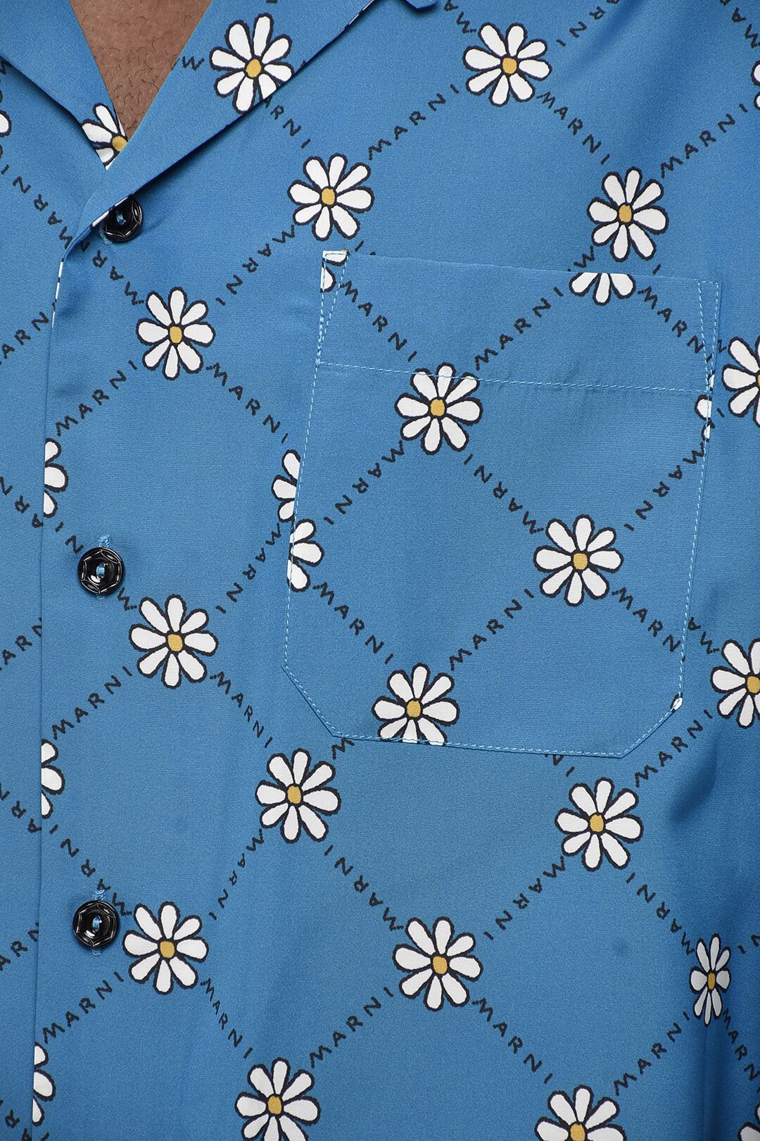 Marni og1mm0326 Viscose Bowling Shirt in Light Blue Size US M / EU 48-50 / 2 - 3 Thumbnail