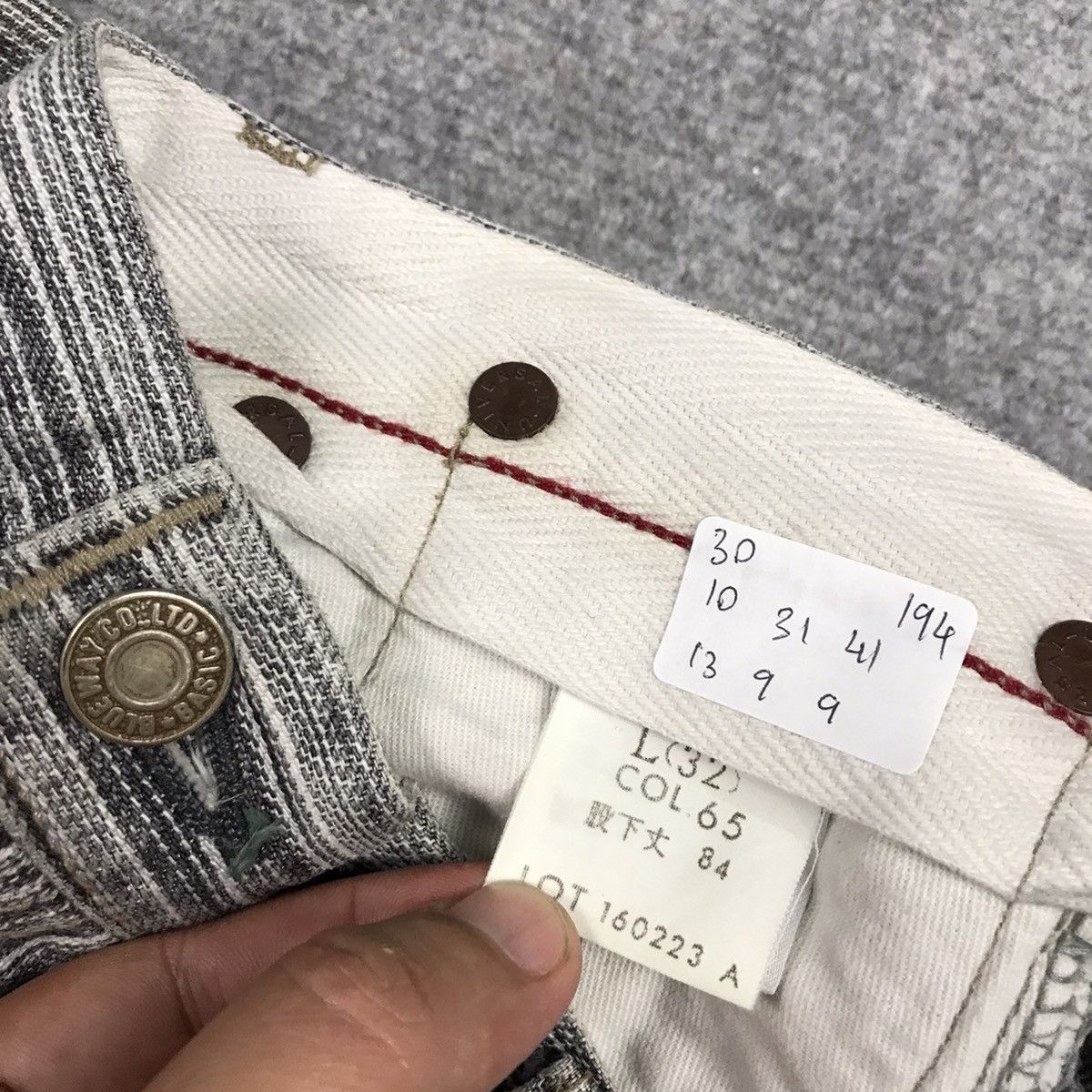 14th Addiction × If Six Was Nine × Japanese Brand BLUE WAY STRIPED STYLE JAPAN BAGGY DENIM PANTS Size US 30 / EU 46 - 17 Thumbnail